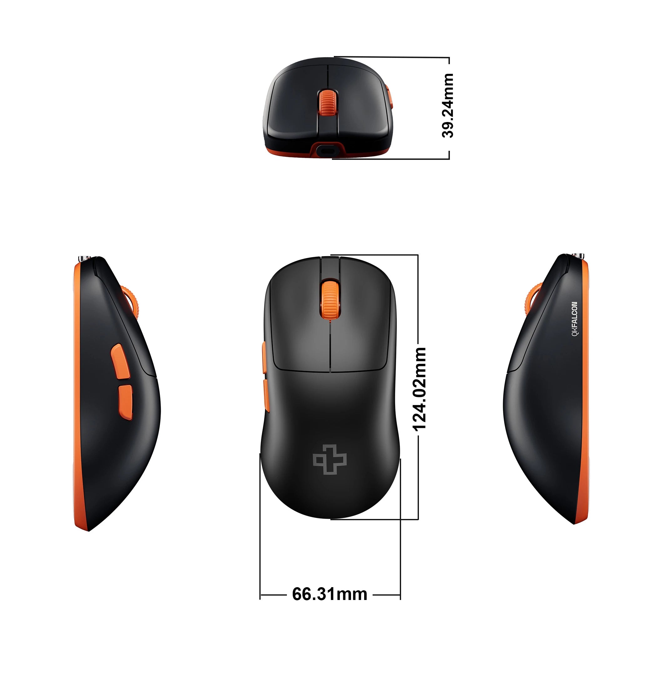 Mouse Gaming QwertyKey Falcon Negru 8K, 30.000 DPI, Bluetooth Wireless Trio Mode, Pixart 3950