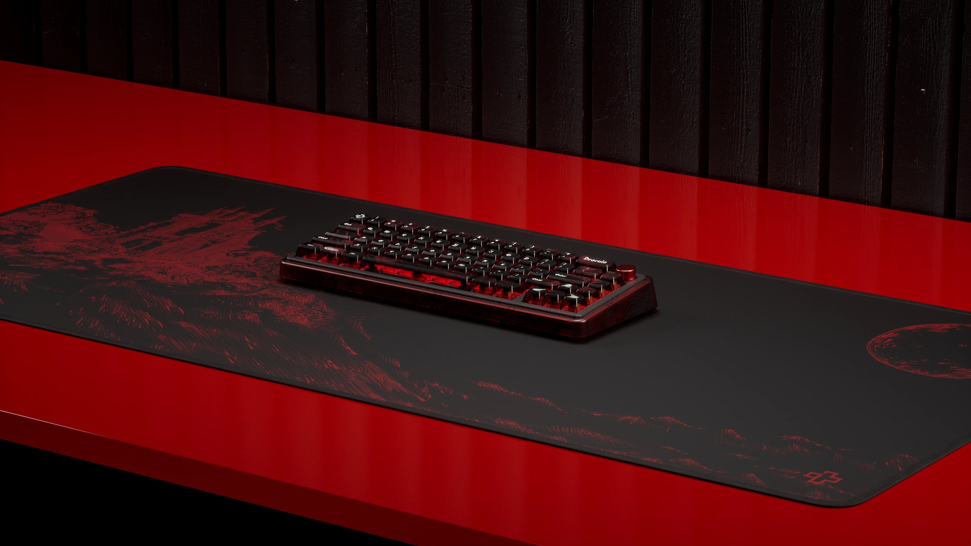 Deskmat Mousepad QwertyKey Dracula 4mm margini cusute