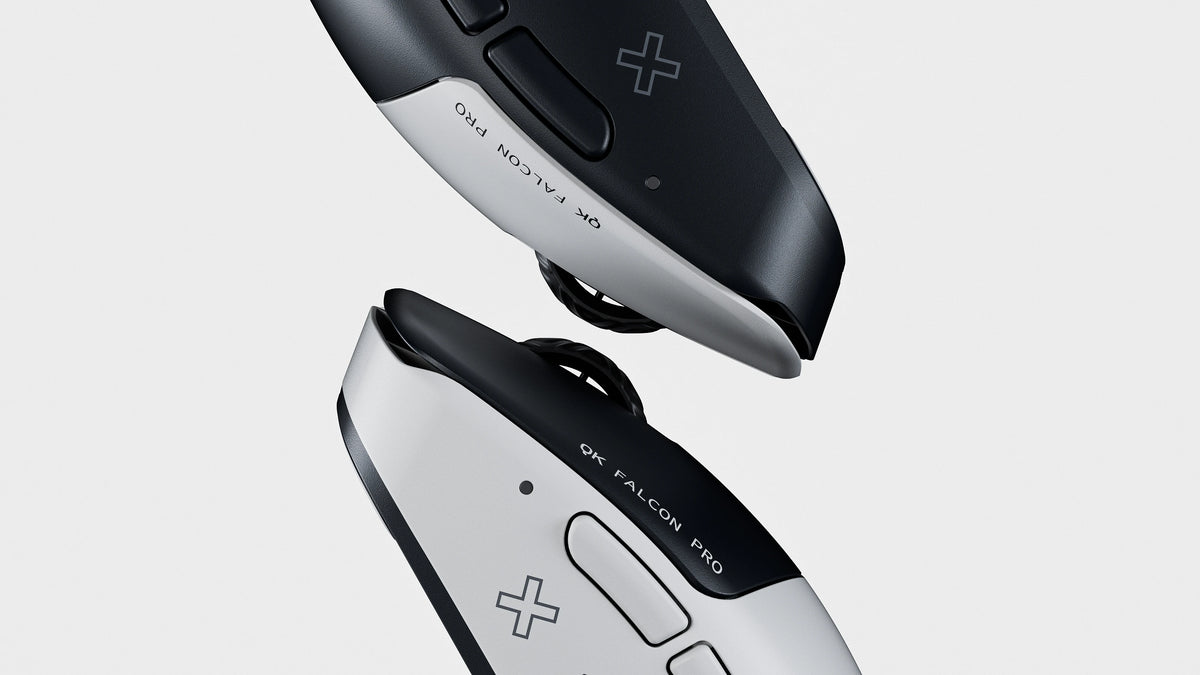 Mouse Gaming Qwertykey Falcon Pro 8K Alb - 60.000 DPI, Bluetooth Wireless Trio Mode, Pixart 3950