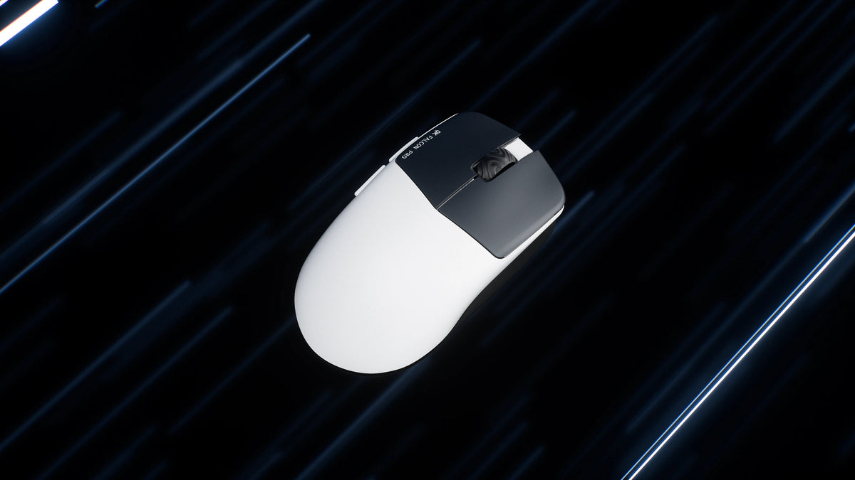 Mouse Gaming Qwertykey Falcon Pro 8K Alb - 60.000 DPI, Bluetooth Wireless Trio Mode, Pixart 3950