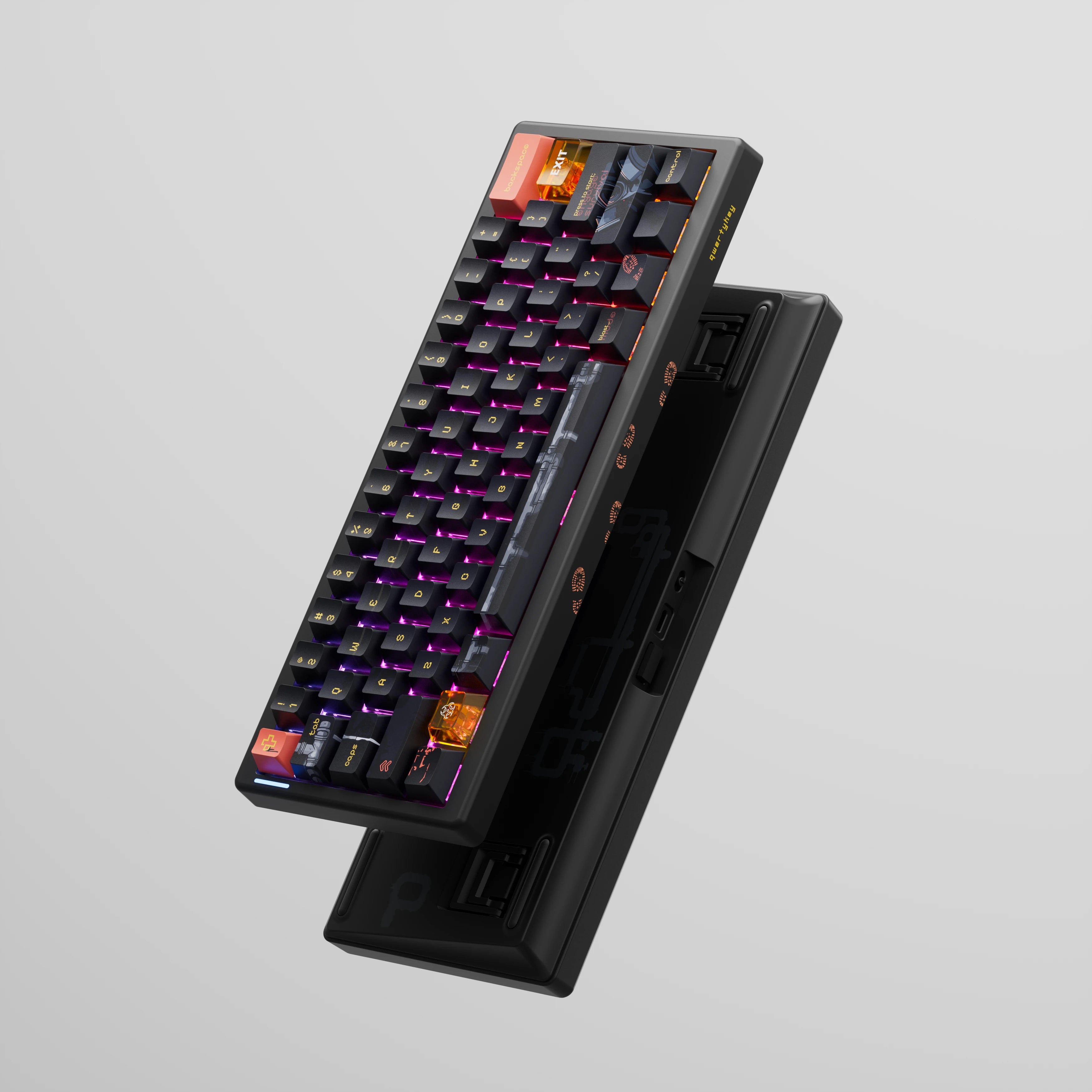 QwertyKey61 PRO Fallout Bluetooth Wireless Hotswap RGB VIA Tastatura Mecanica Gaming