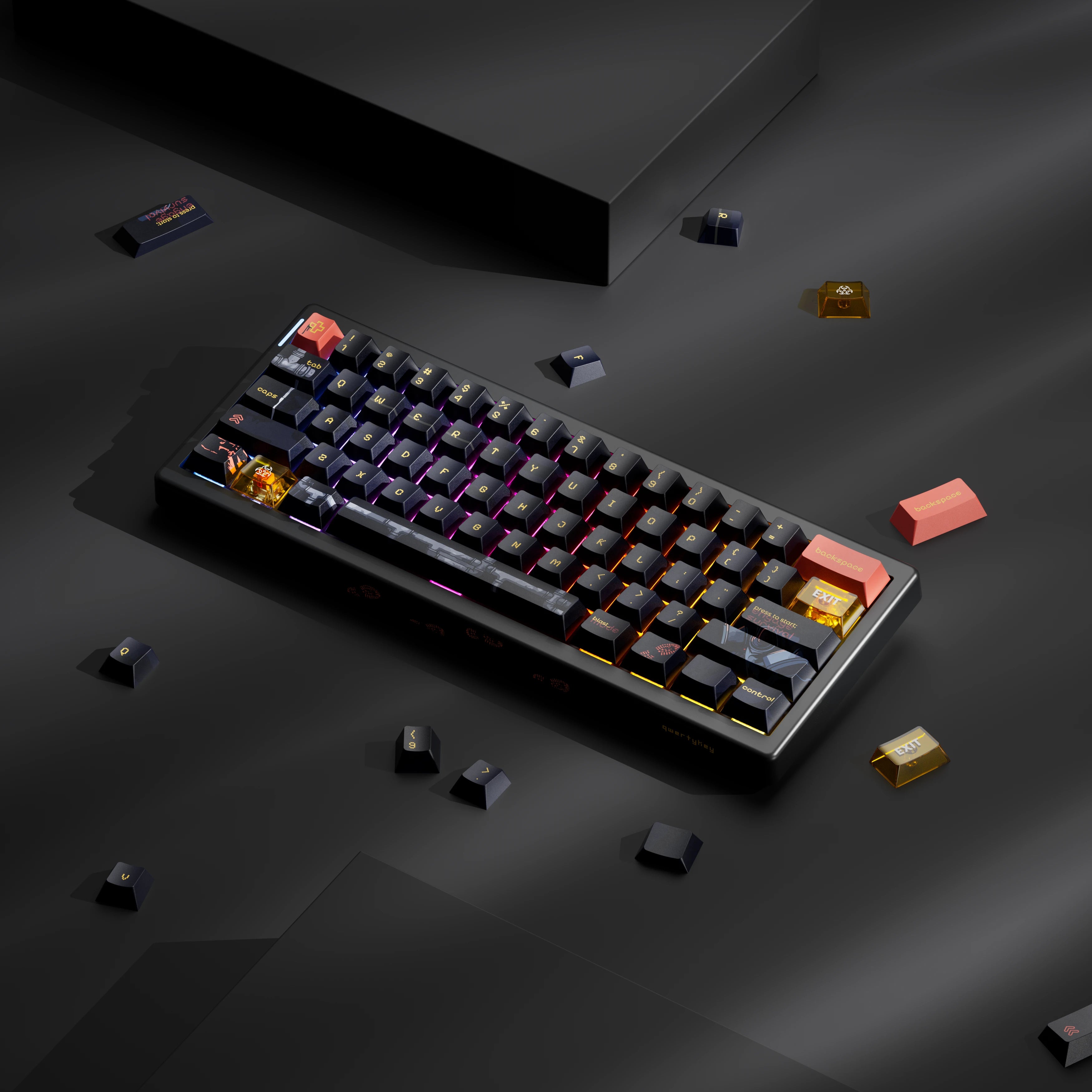 QwertyKey61 PRO Fallout Bluetooth Wireless Hotswap RGB VIA Tastatura Mecanica Gaming