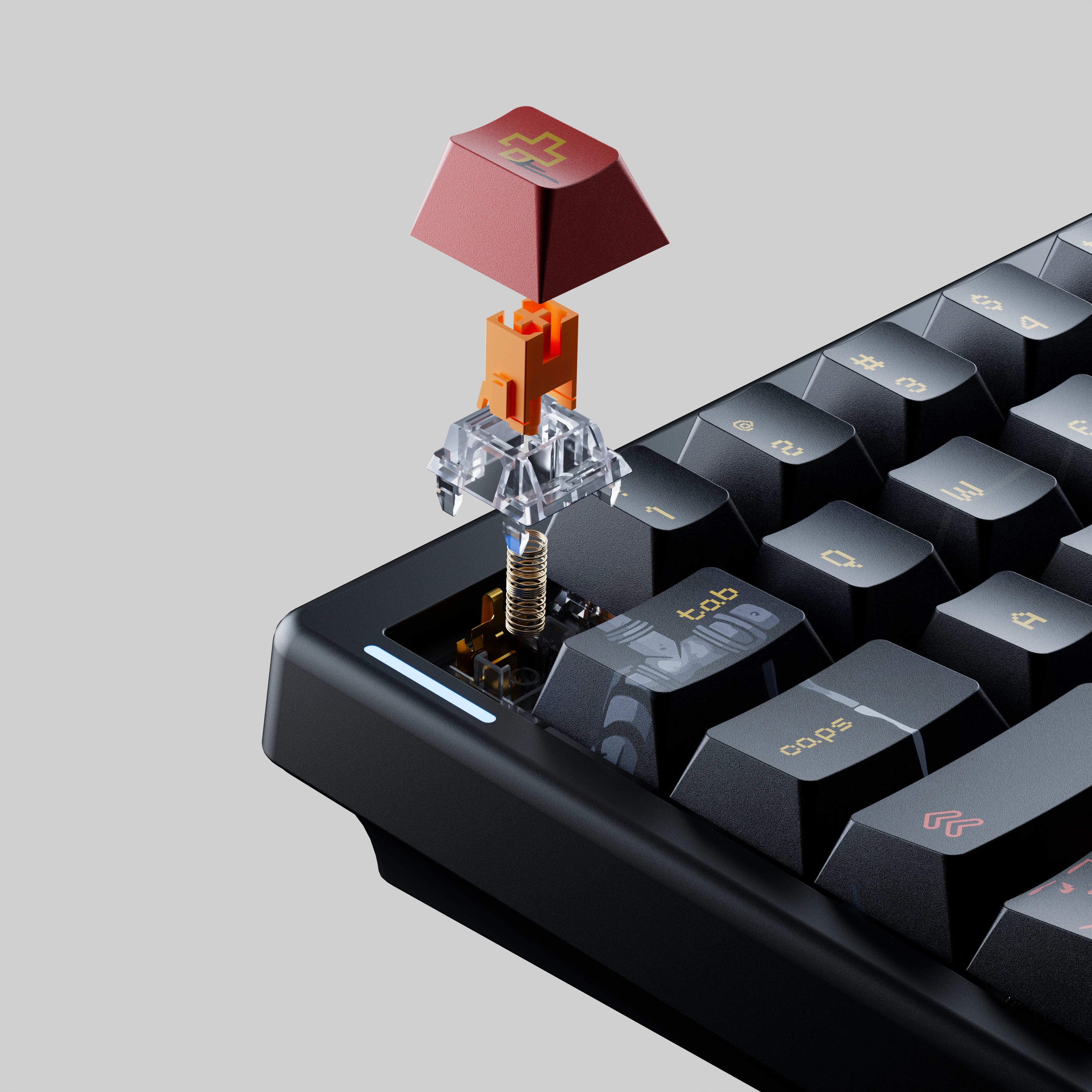 QwertyKey61 PRO Fallout Bluetooth Wireless Hotswap RGB VIA Tastatura Mecanica Gaming