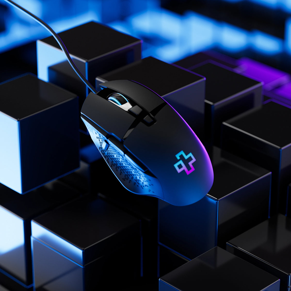 Mouse Gaming QwertyKey Forge V2 Negru - RGB, 12.000 DPI, Software