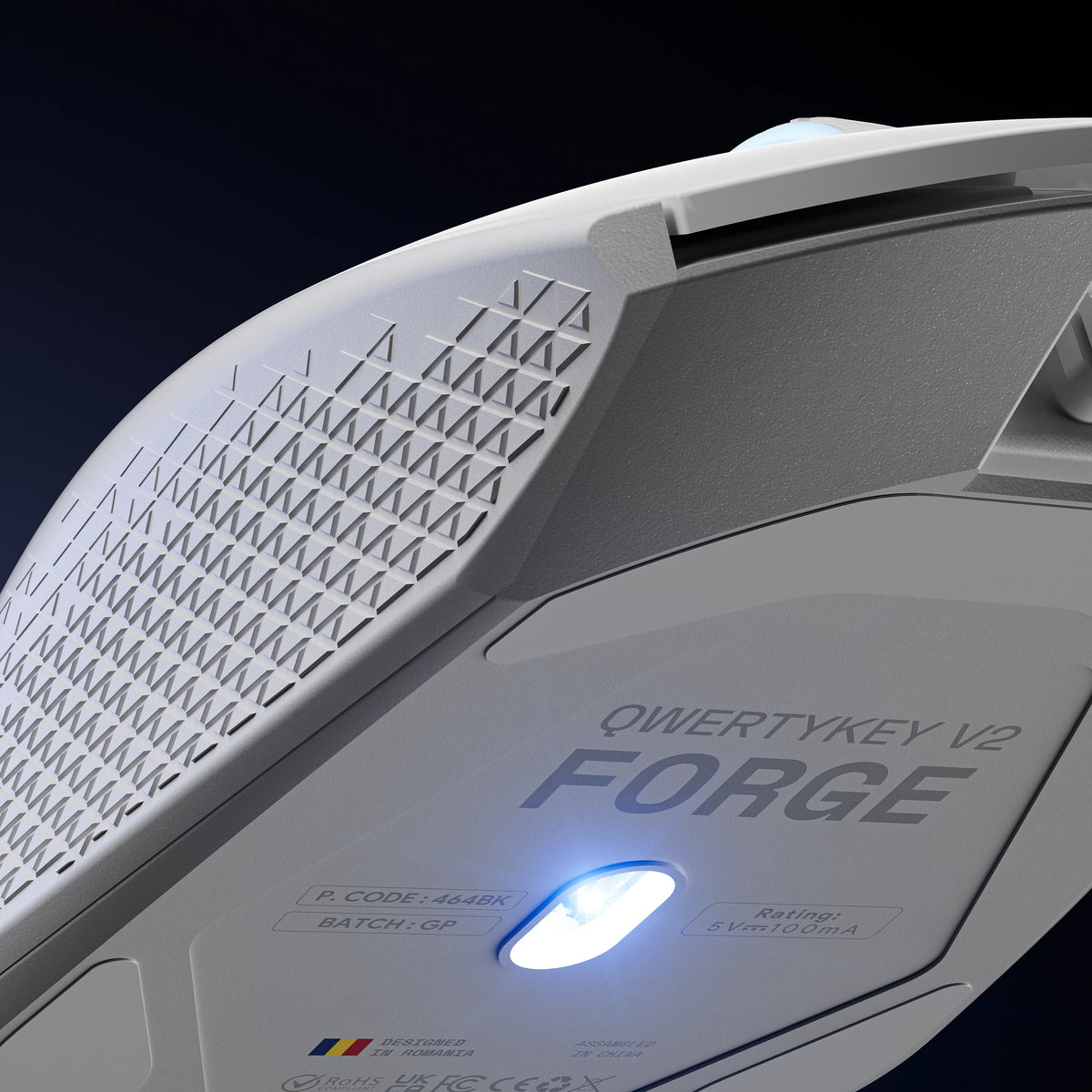 Mouse Gaming QwertyKey Forge V2 Alb- RGB, 12.000 DPI, Software