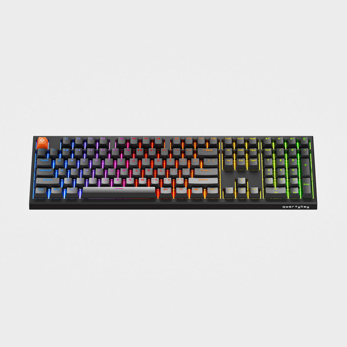 QwertyKey H100 Pro V2 Neagră – Tastatură Mecanică Gaming Wireless, Hotswap, Gasket, Full RGB