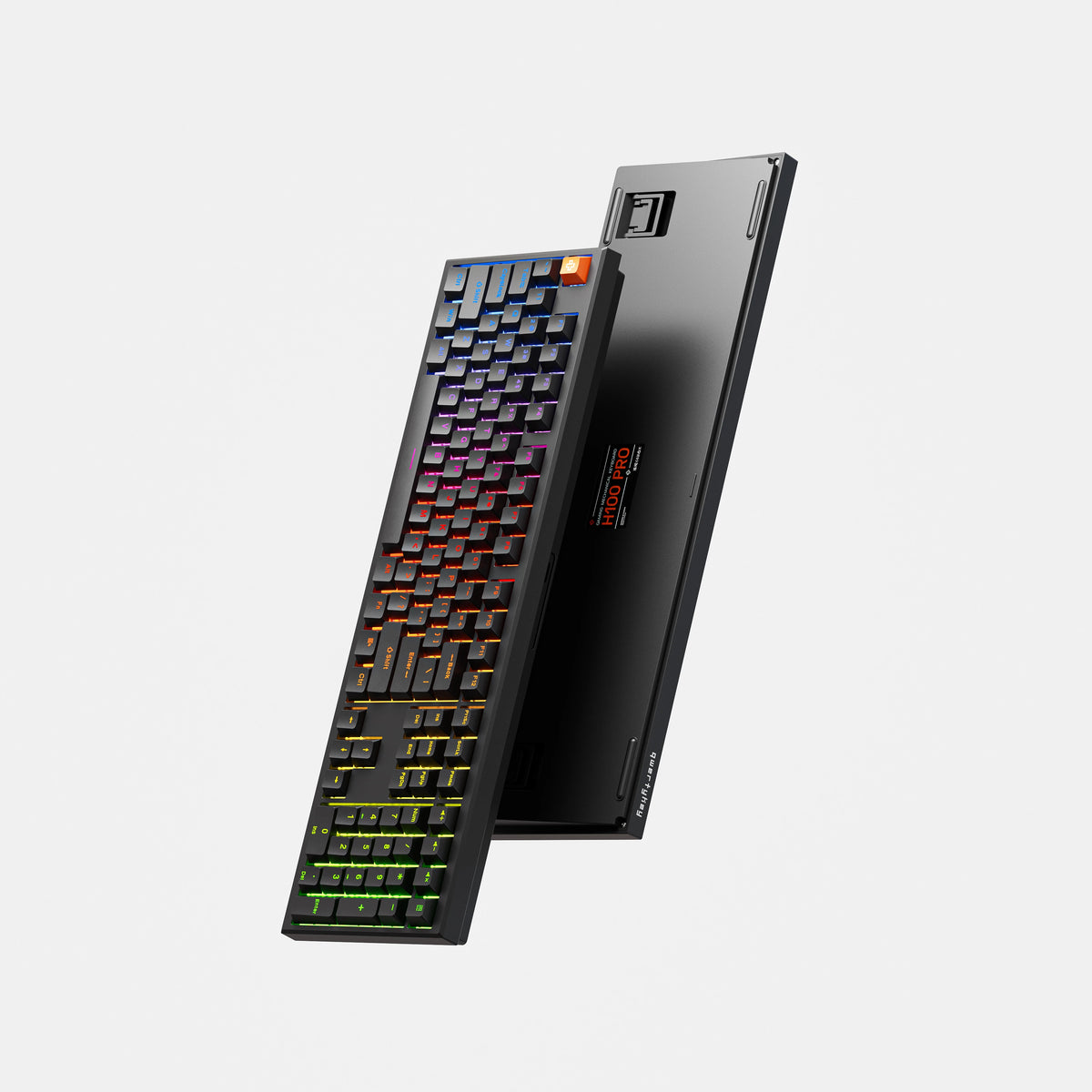 QwertyKey H100 Pro V2 Neagră – Tastatură Mecanică Gaming Wireless, Hotswap, Gasket, Full RGB