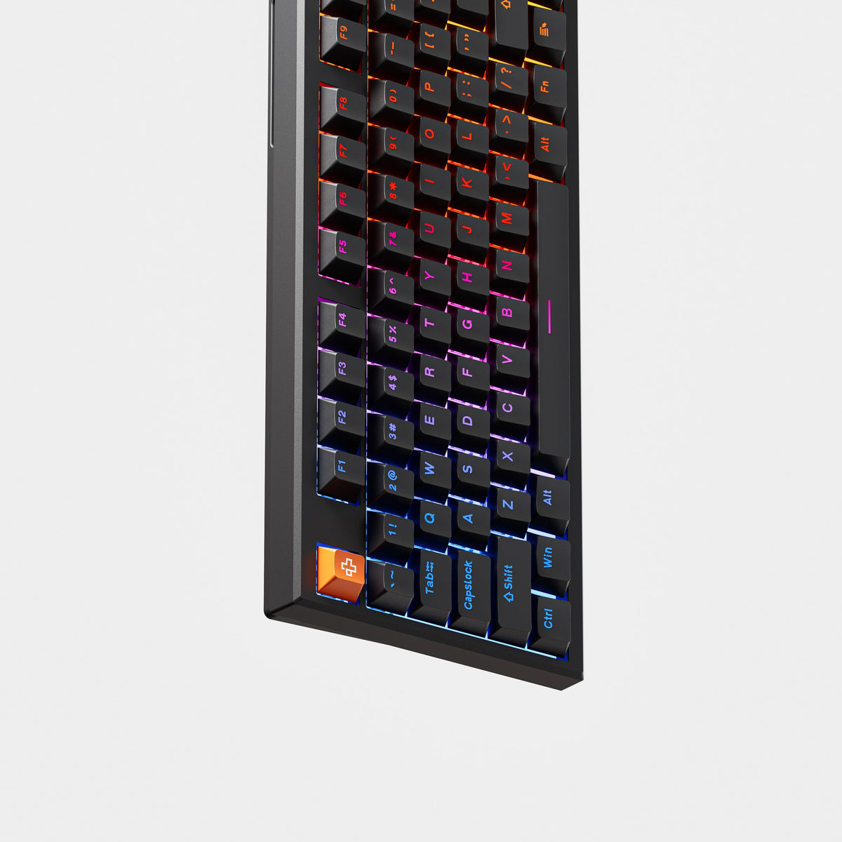 QwertyKey H100 Pro V2 Neagră – Tastatură Mecanică Gaming Wireless, Hotswap, Gasket, Full RGB