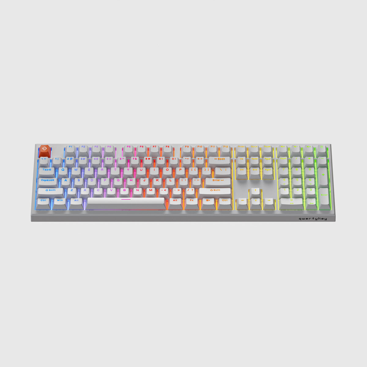 QwertyKey H100 Pro V2 Albă – Tastatură Mecanică Gaming Wireless, Hotswap, Gasket, Full RGB