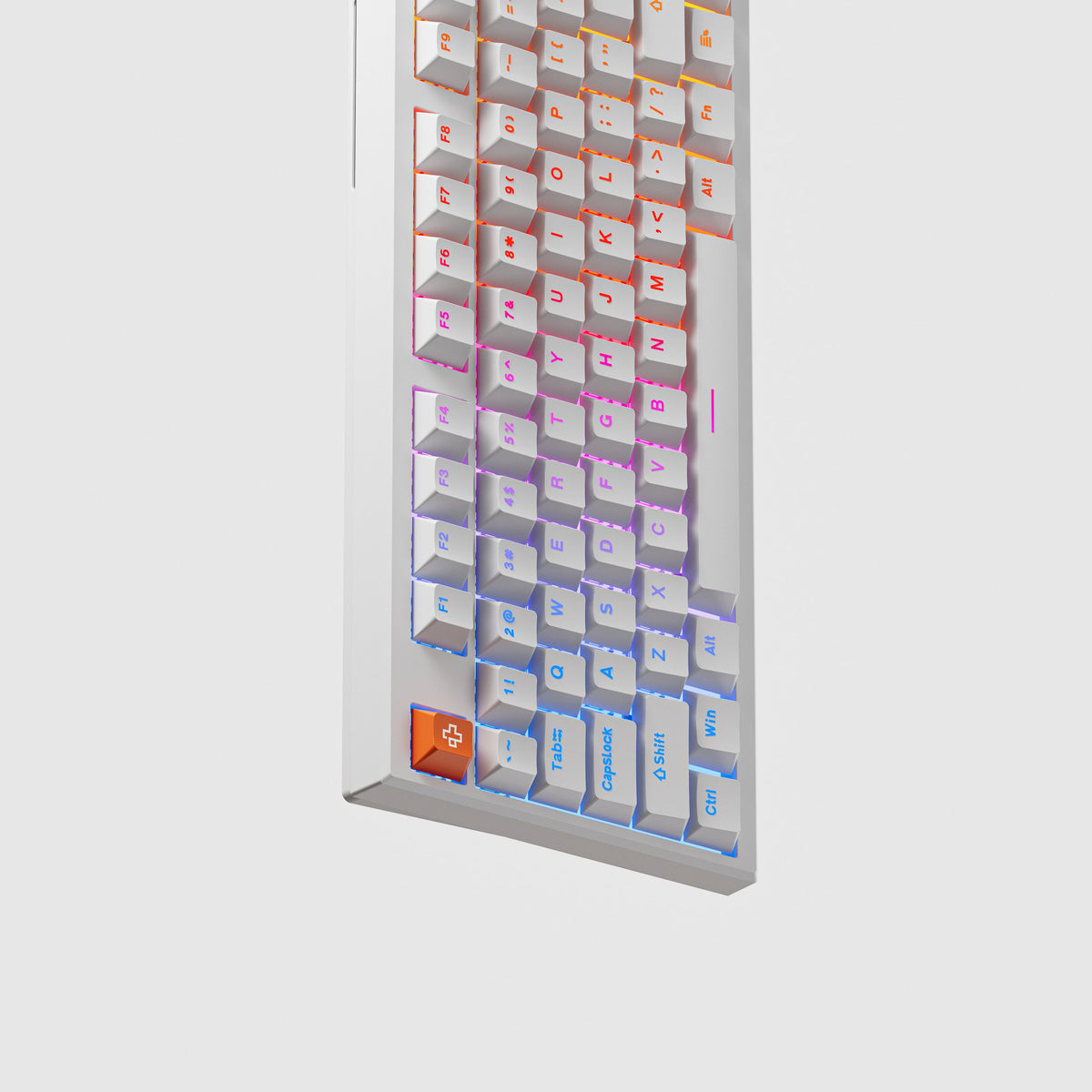 QwertyKey H100 Pro V2 Albă – Tastatură Mecanică Gaming Wireless, Hotswap, Gasket, Full RGB