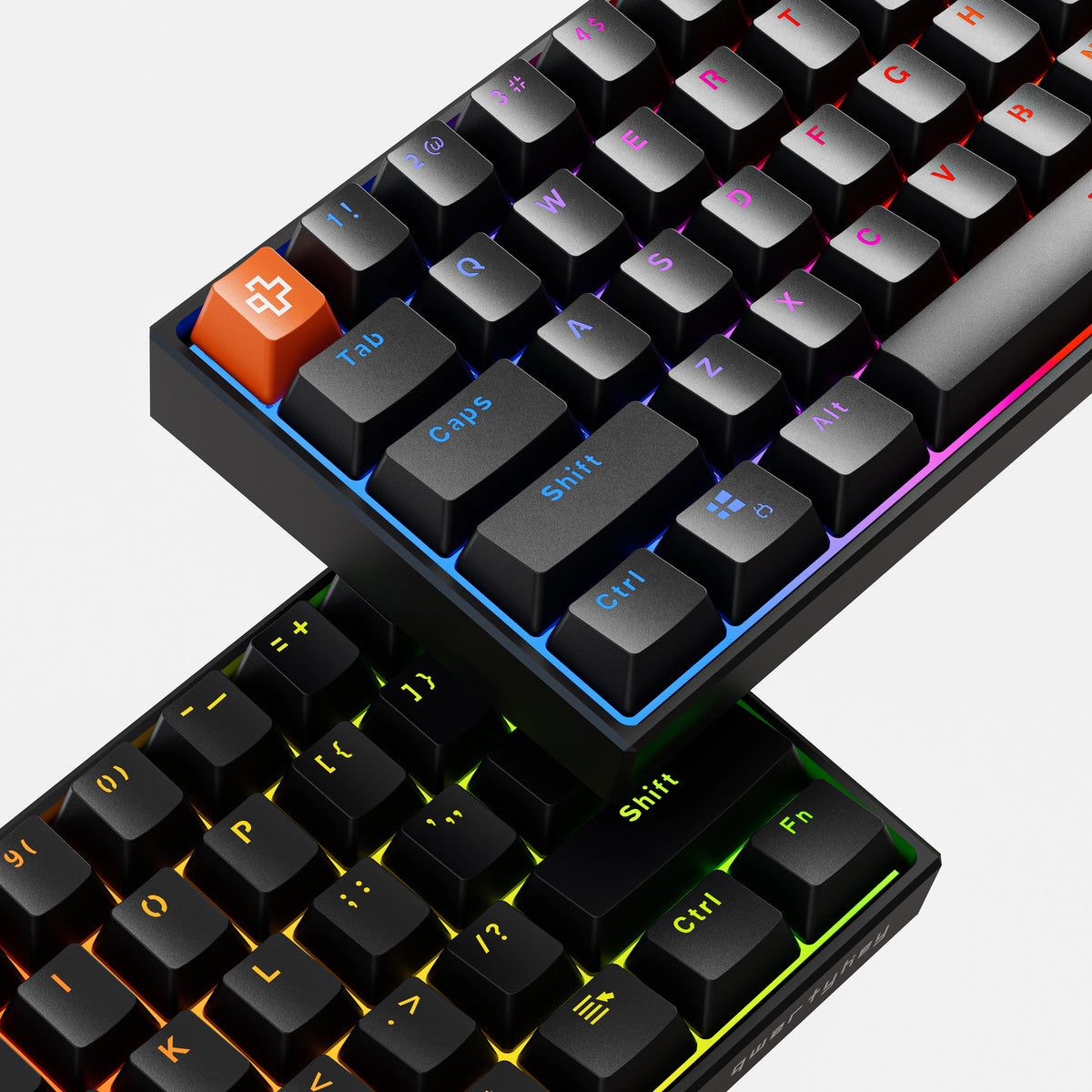 QwertyKey H61 Pro V2 Neagră – Tastatură Mecanică Gaming, Hotswap, Full RGB
