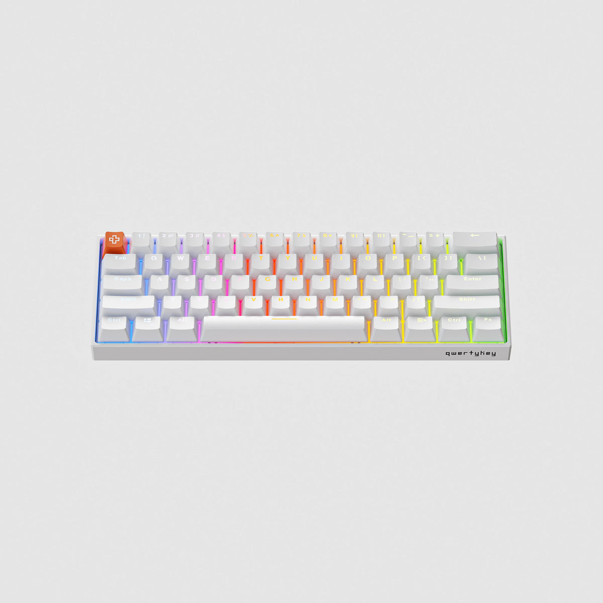 QwertyKey H61 Pro V2 Albă – Tastatură Mecanică Gaming, Hotswap, Full RGB
