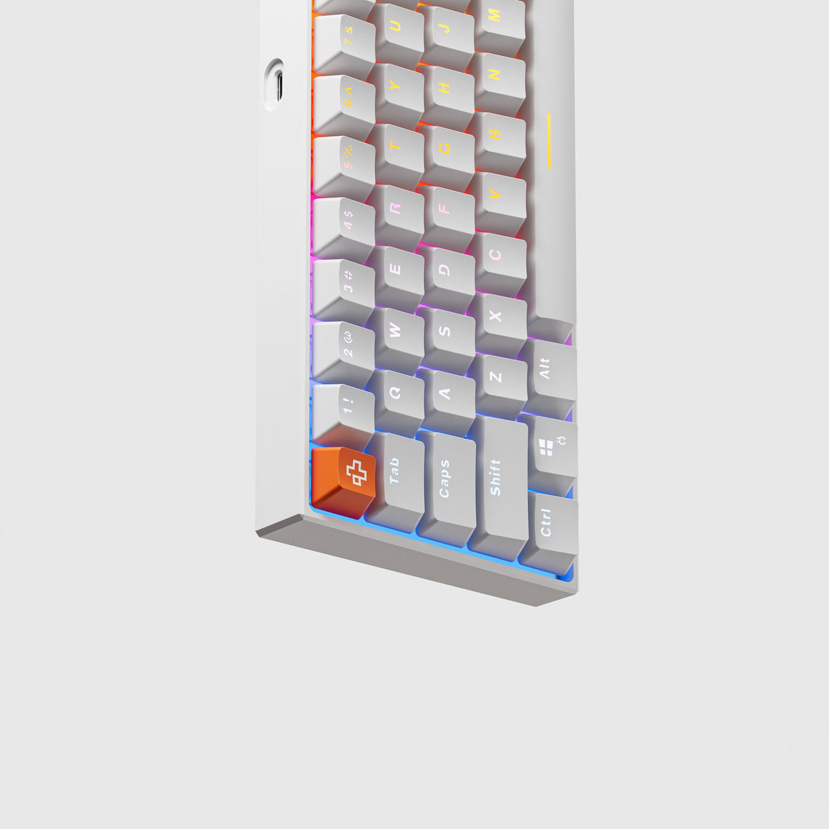 QwertyKey H61 Pro V2 Albă – Tastatură Mecanică Gaming, Hotswap, Full RGB