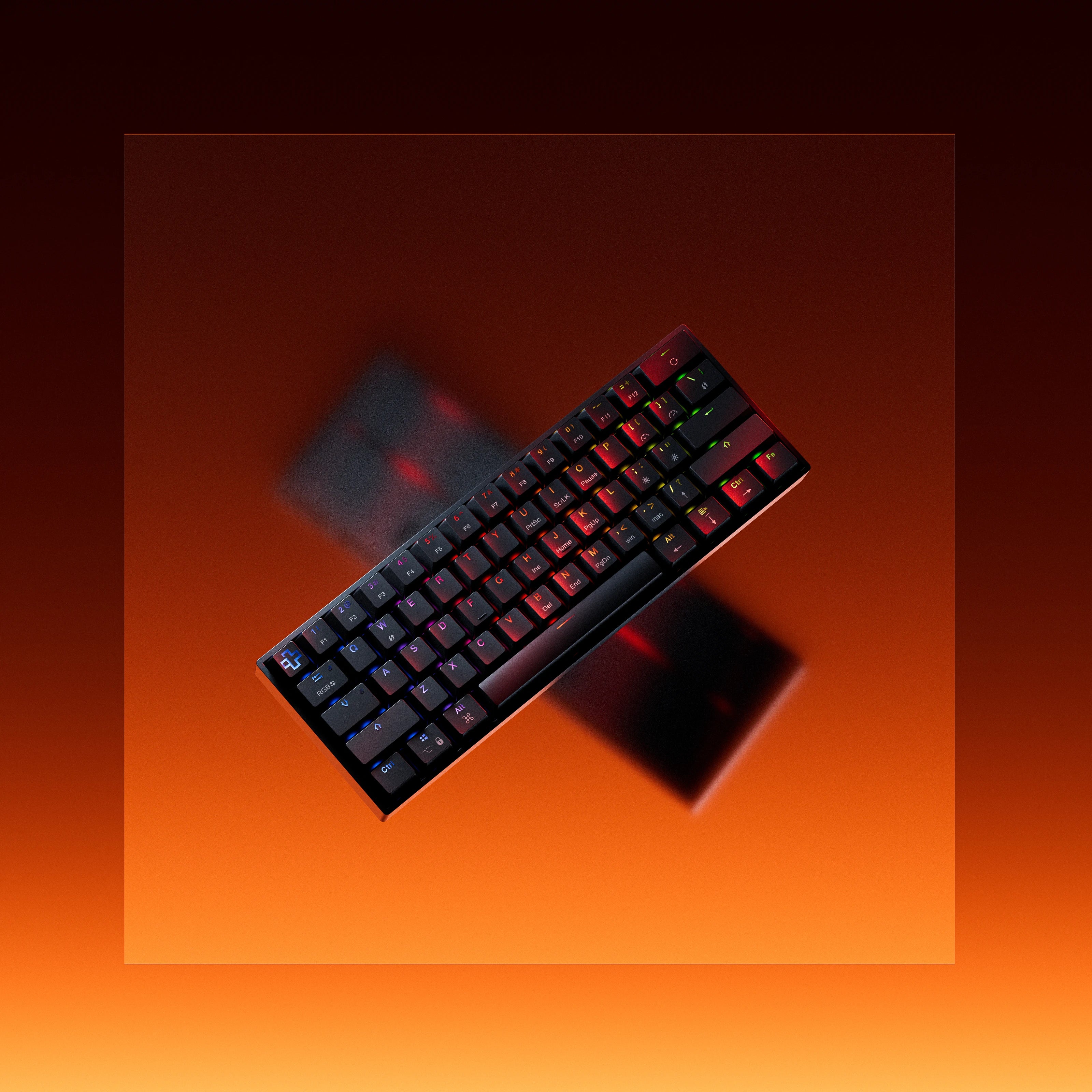 QwertyKey H61 Split Neagra Hotswap RGB Tastatura Mecanica Gaming