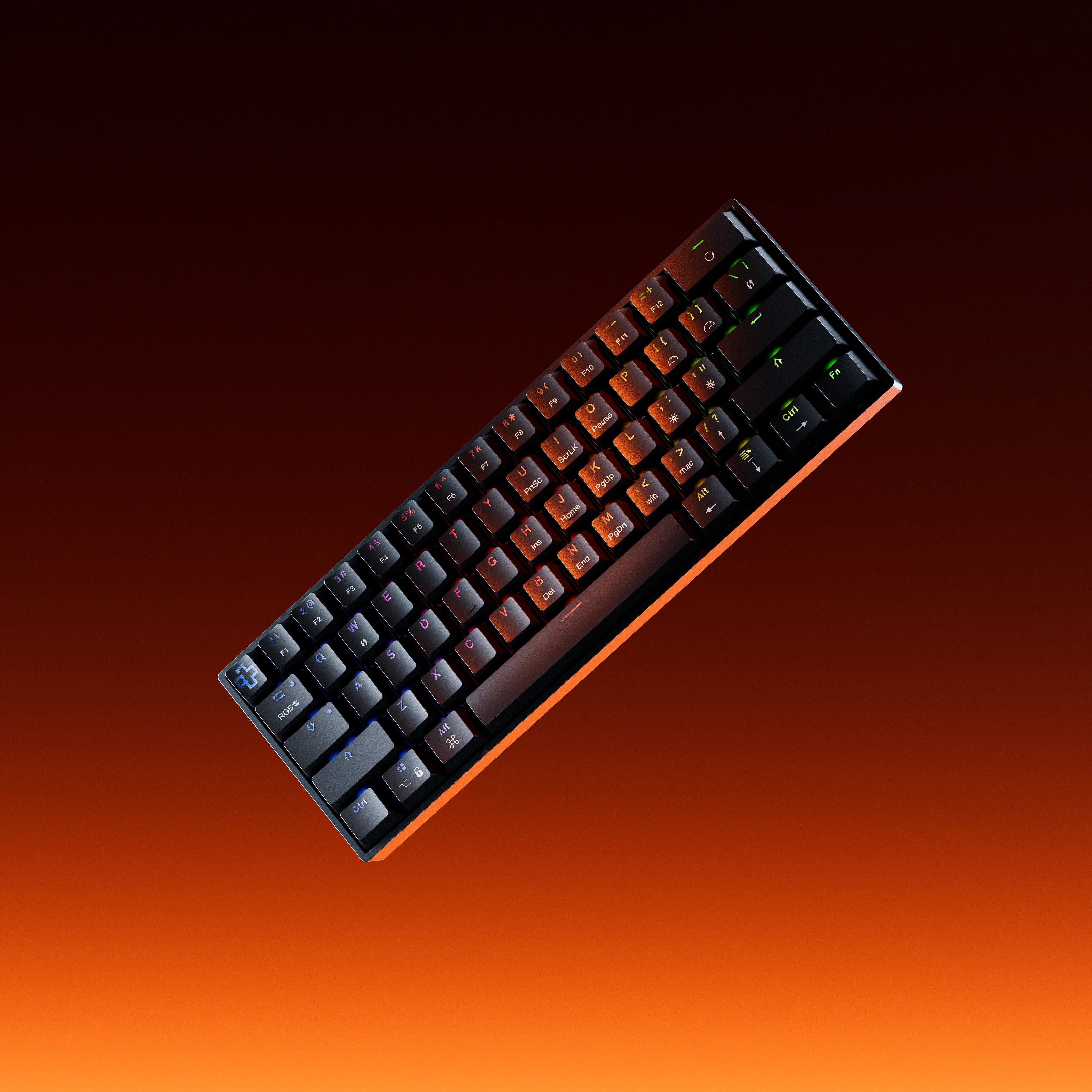 QwertyKey H61 Split Neagra Hotswap RGB Tastatura Mecanica Gaming