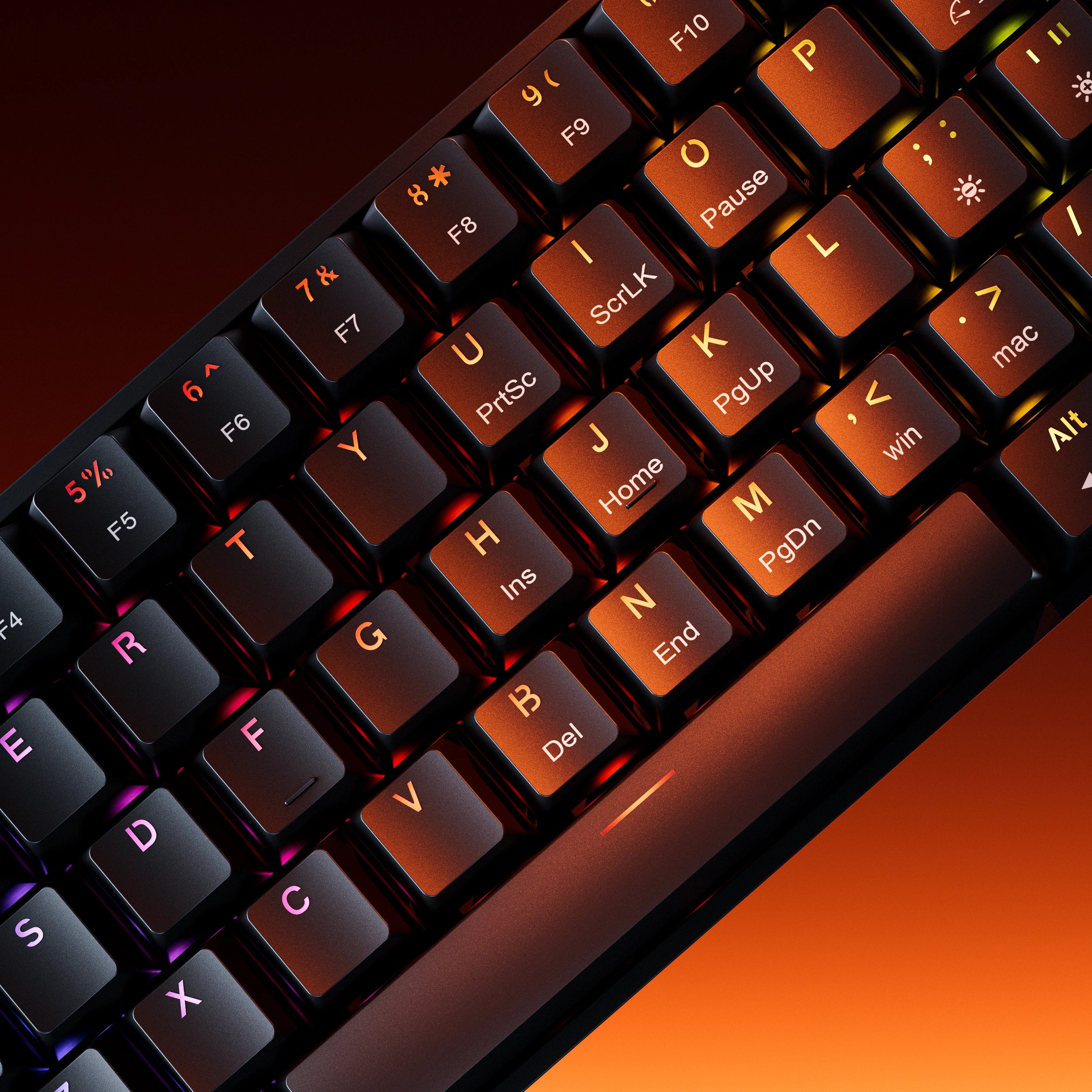 QwertyKey H61 Split Neagra Hotswap RGB Tastatura Mecanica Gaming