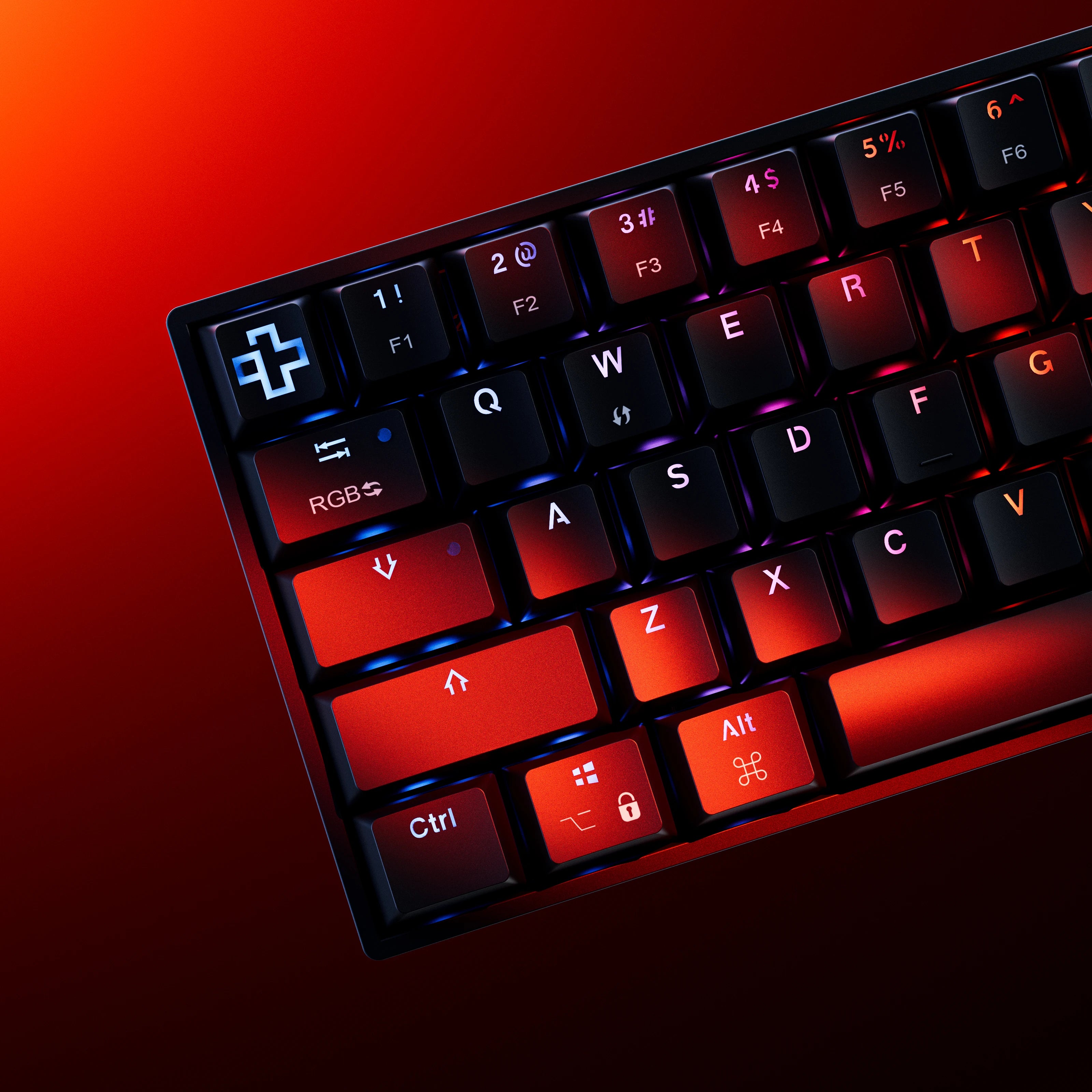 QwertyKey H61 Split Neagra Hotswap RGB Tastatura Mecanica Gaming