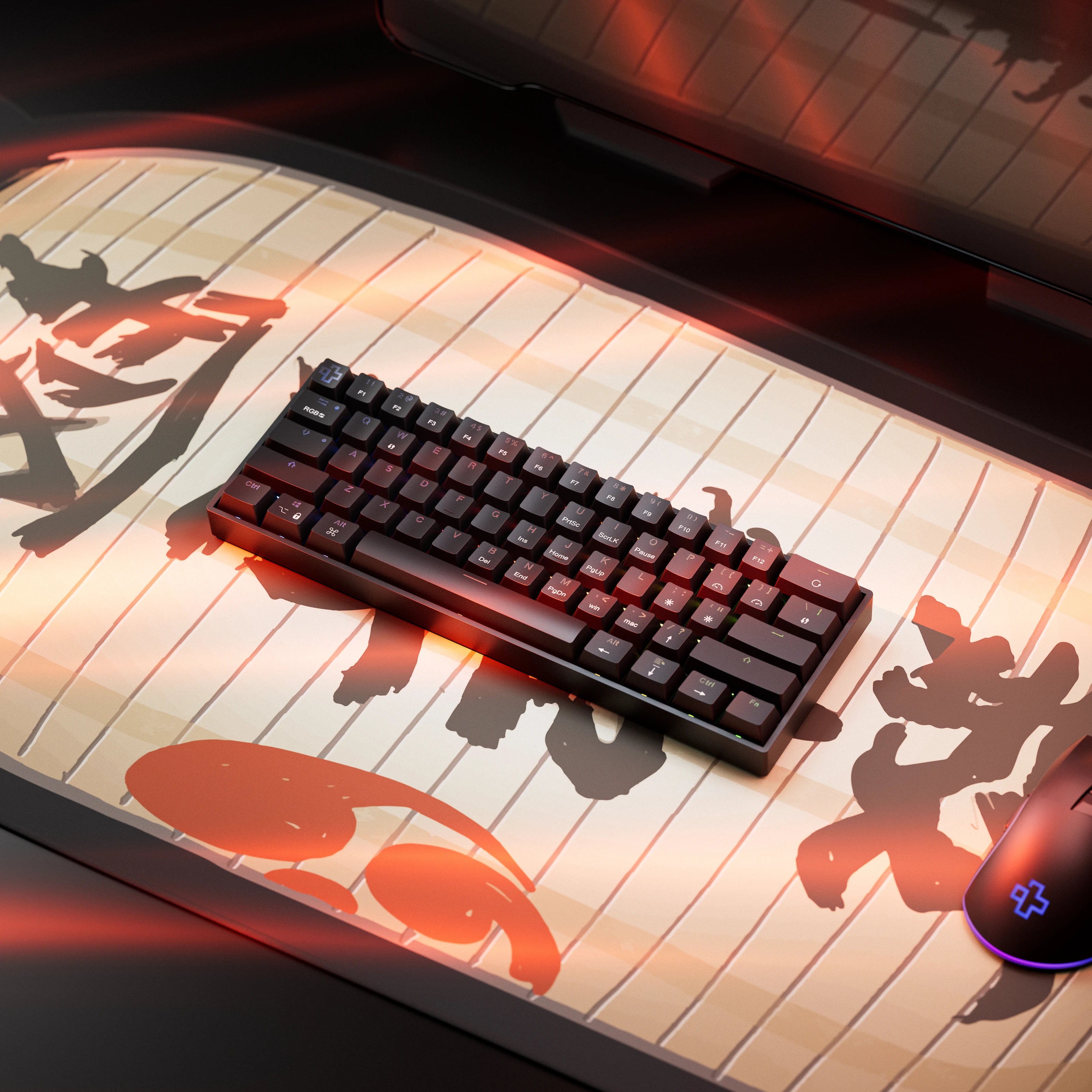 QwertyKey H61 Split Neagra Hotswap RGB Tastatura Mecanica Gaming