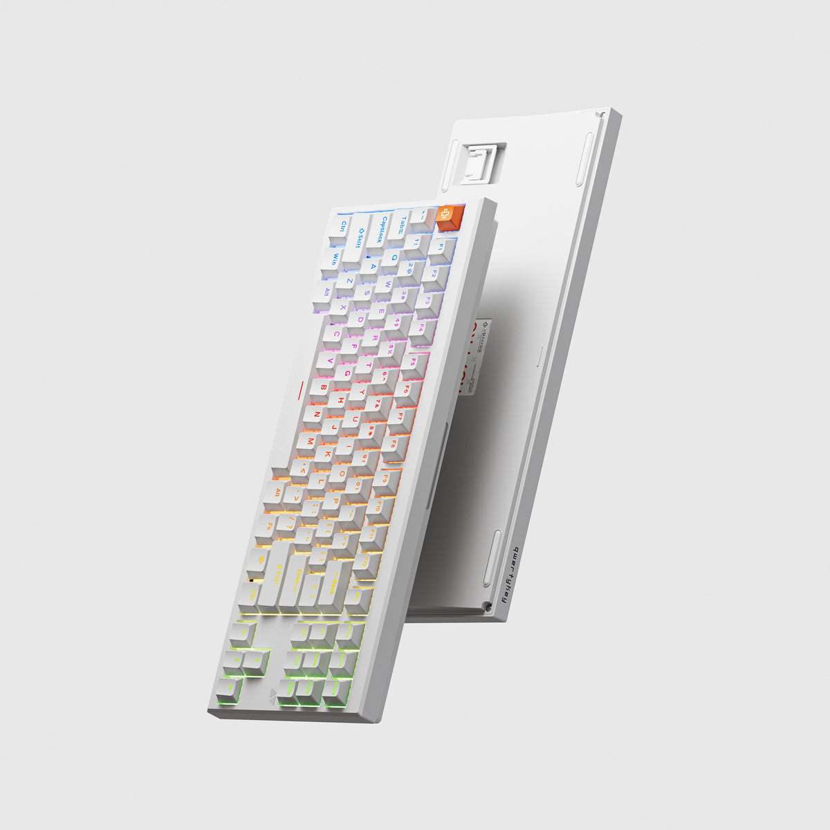 QwertyKey H87 Pro V2 Albă – Tastatură Mecanică Gaming Wireless, Hotswap, Gasket, Full RGB