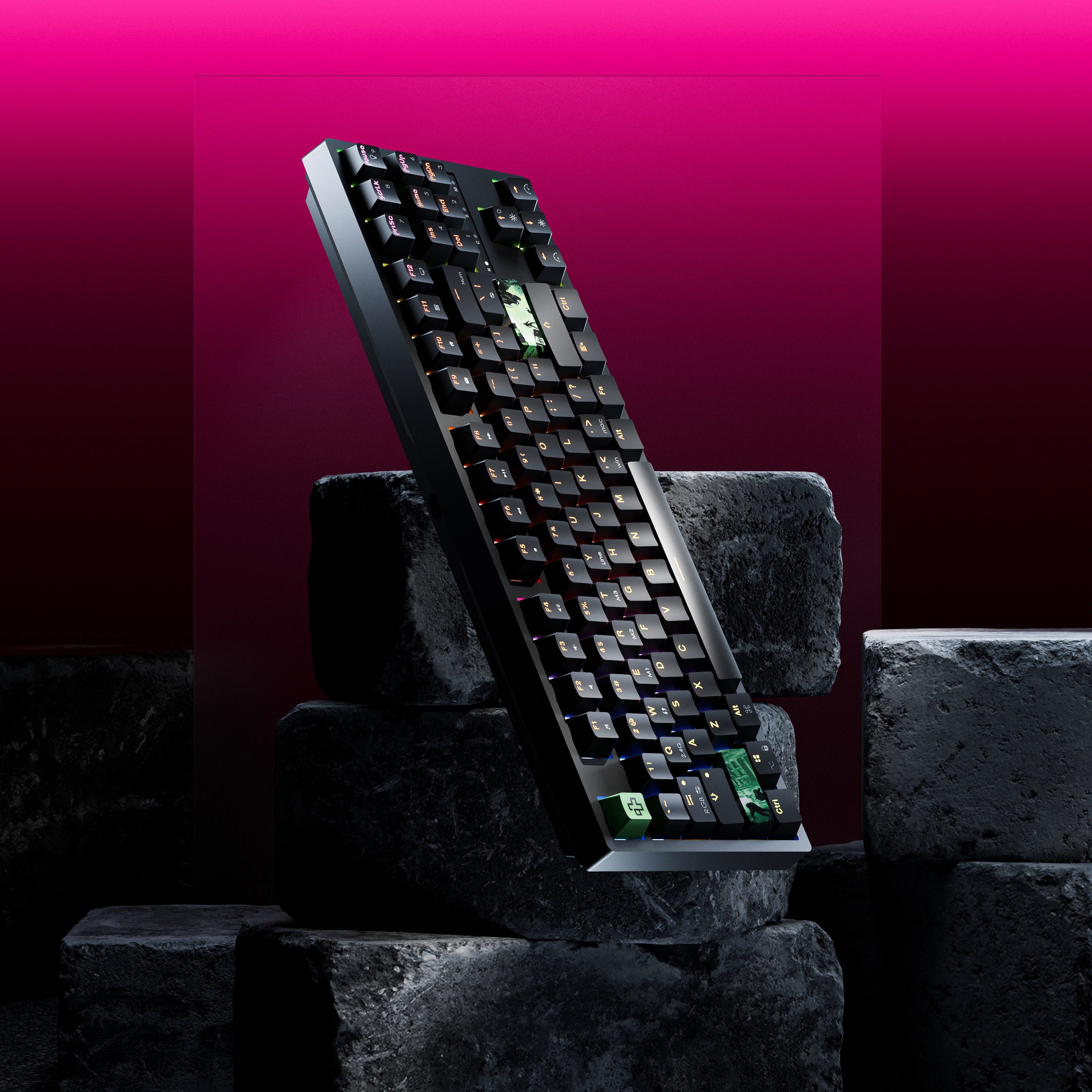 QwertyKey H87 Neagra Bluetooth Wireless Hotswap RGB Tastatura Mecanica Gaming