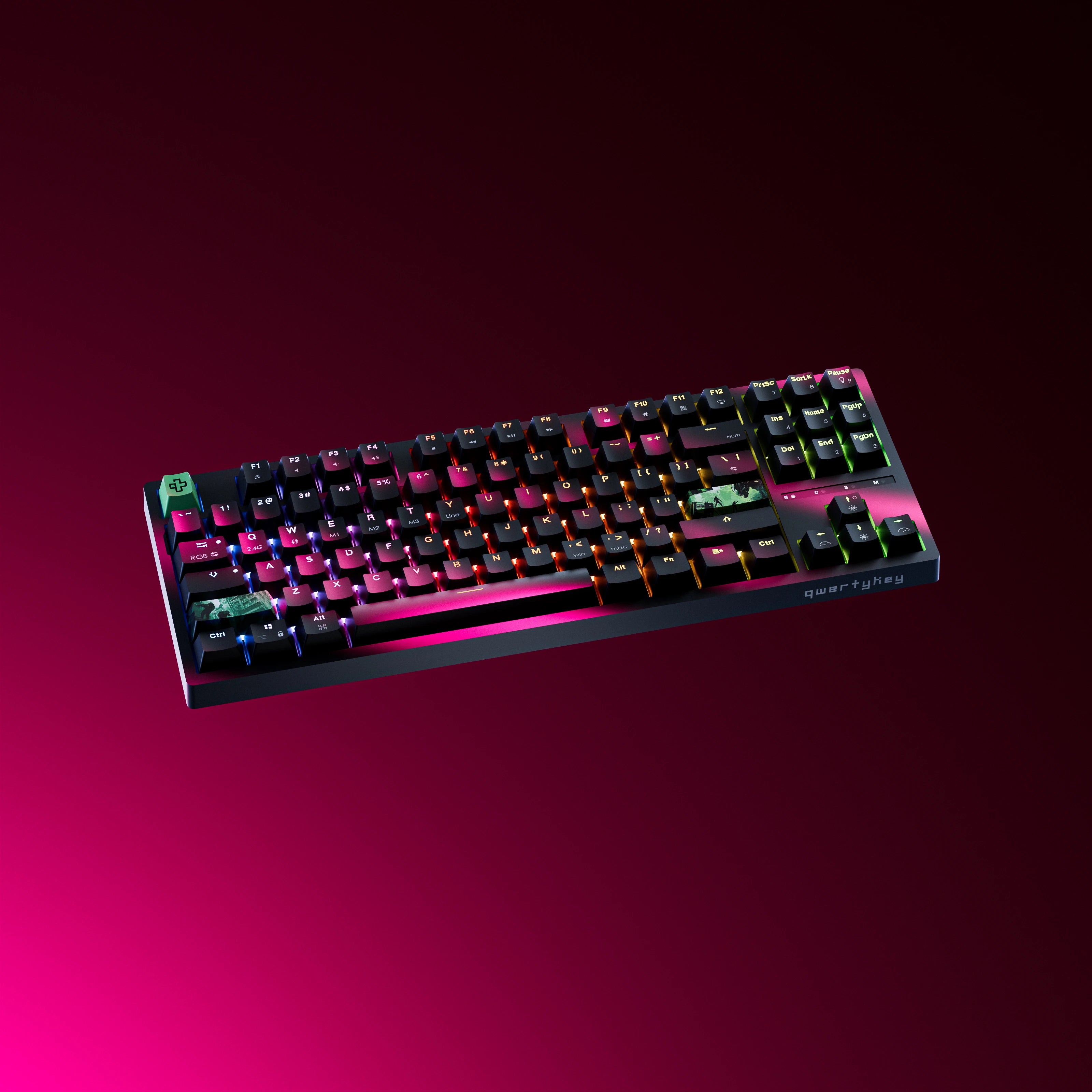 QwertyKey H87 Neagra Bluetooth Wireless Hotswap RGB Tastatura Mecanica Gaming