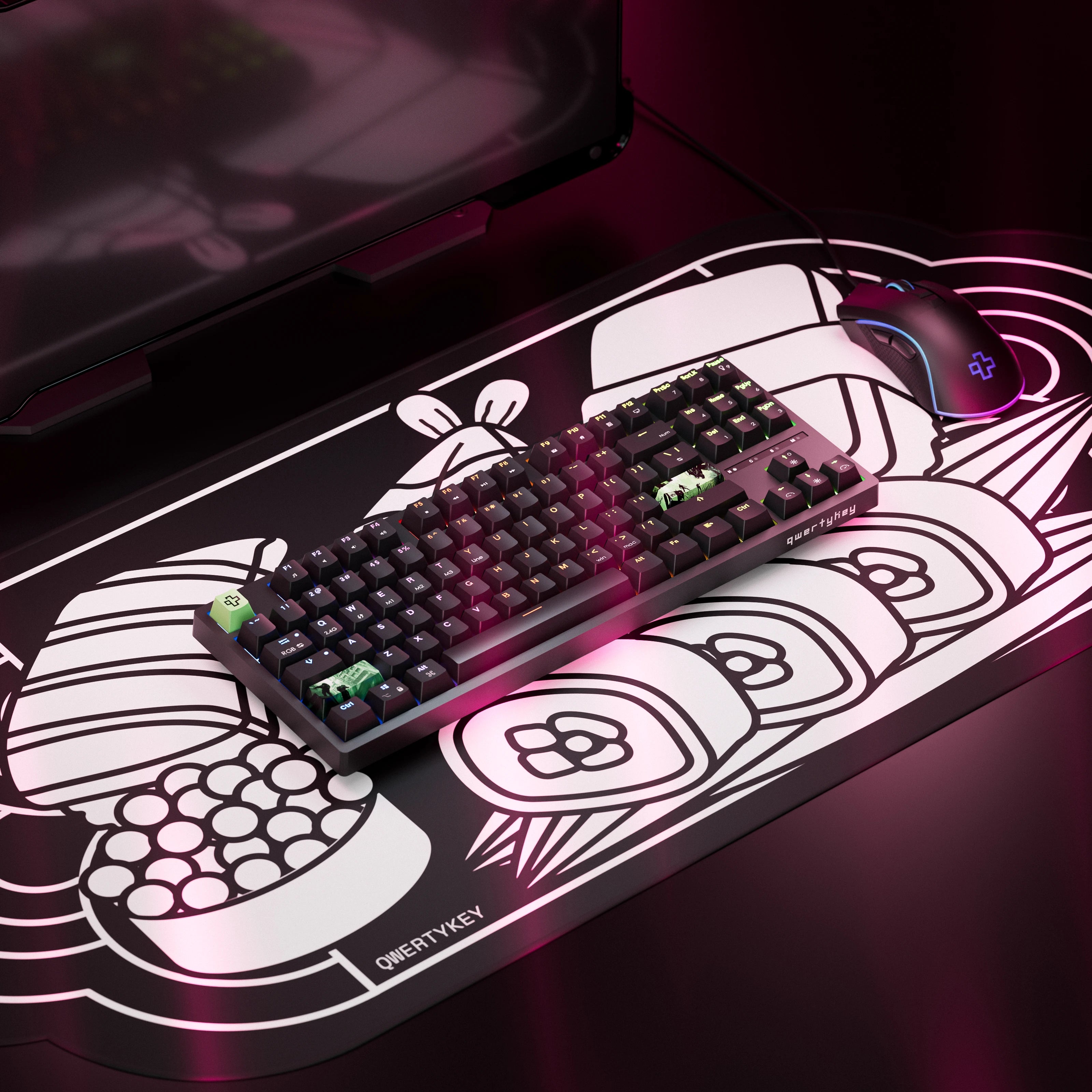 QwertyKey H87 Neagra Bluetooth Wireless Hotswap RGB Tastatura Mecanica Gaming