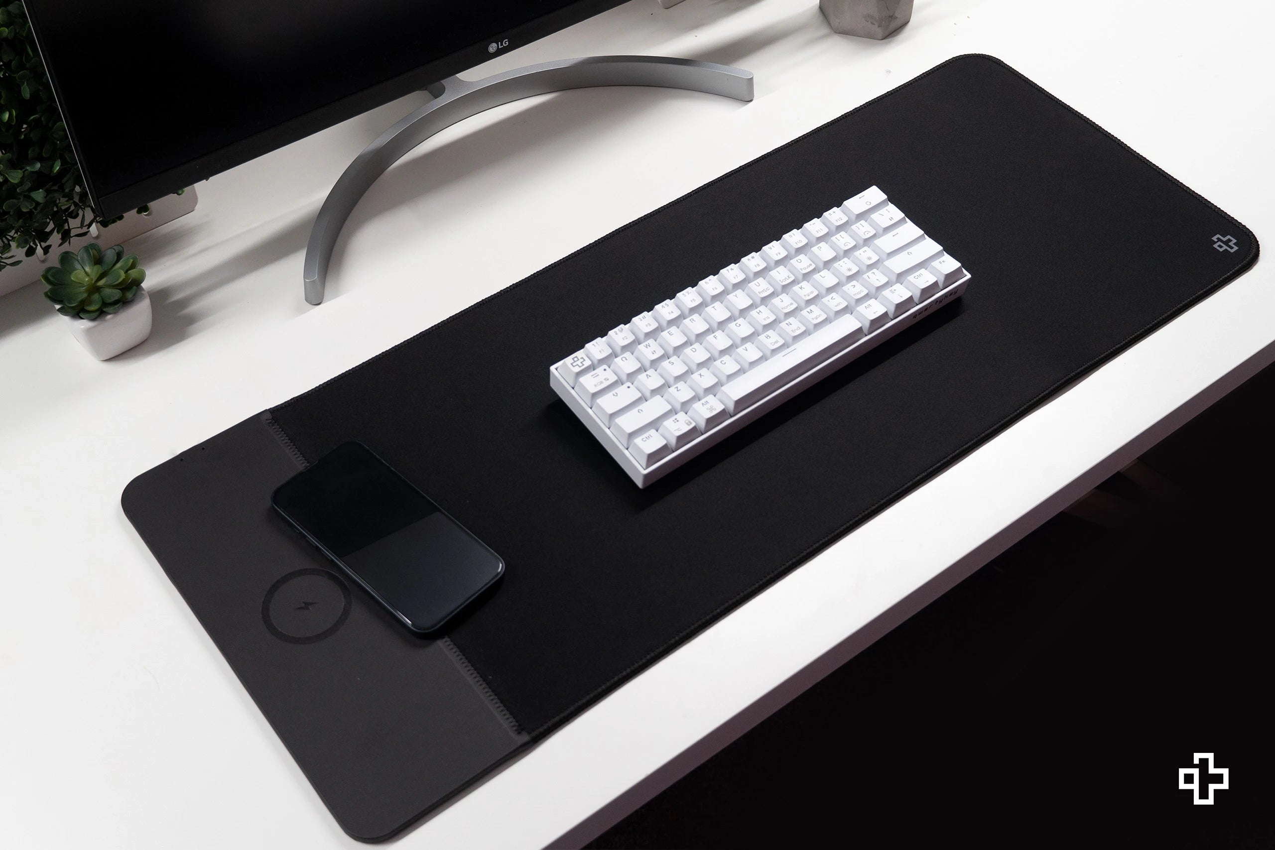 Deskmat Mousepad Wireless Charging Negru