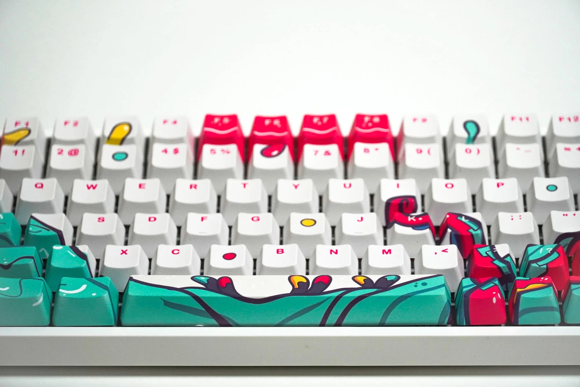 Set taste QwertyKey Octopus White Profil OEM Material PBT