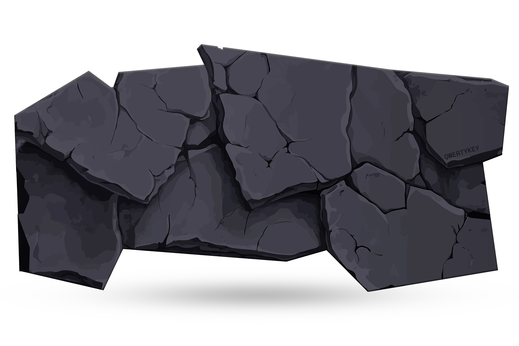 Deskmat Mousepad QwertyKey Stone 4mm margini cusute