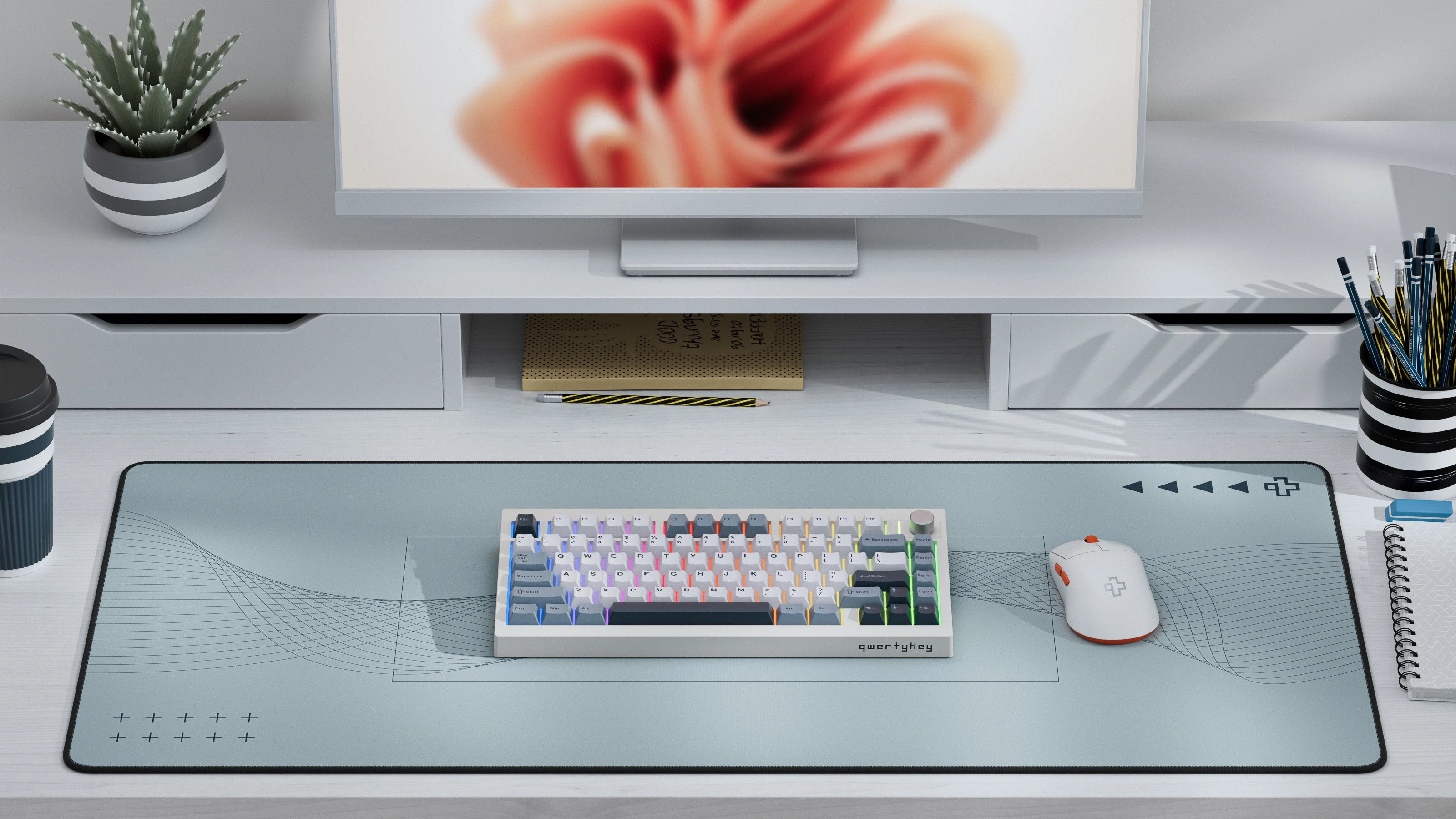 QwertyKey75 Pro V2 Alba Bluetooth Wireless Hotswap RGB Web Software Gasket Mounted Tastatura Mecanica Gaming