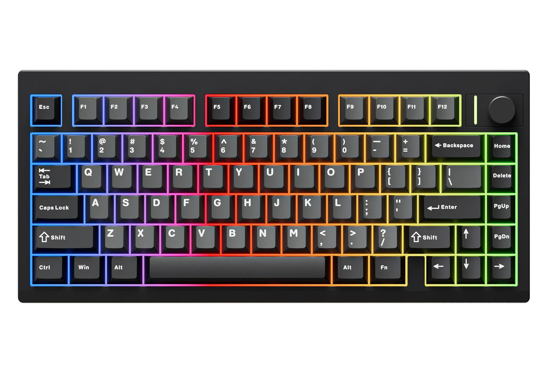 QwertyKey75 Pro V2 Neagra Bluetooth Wireless Hotswap RGB Web Software