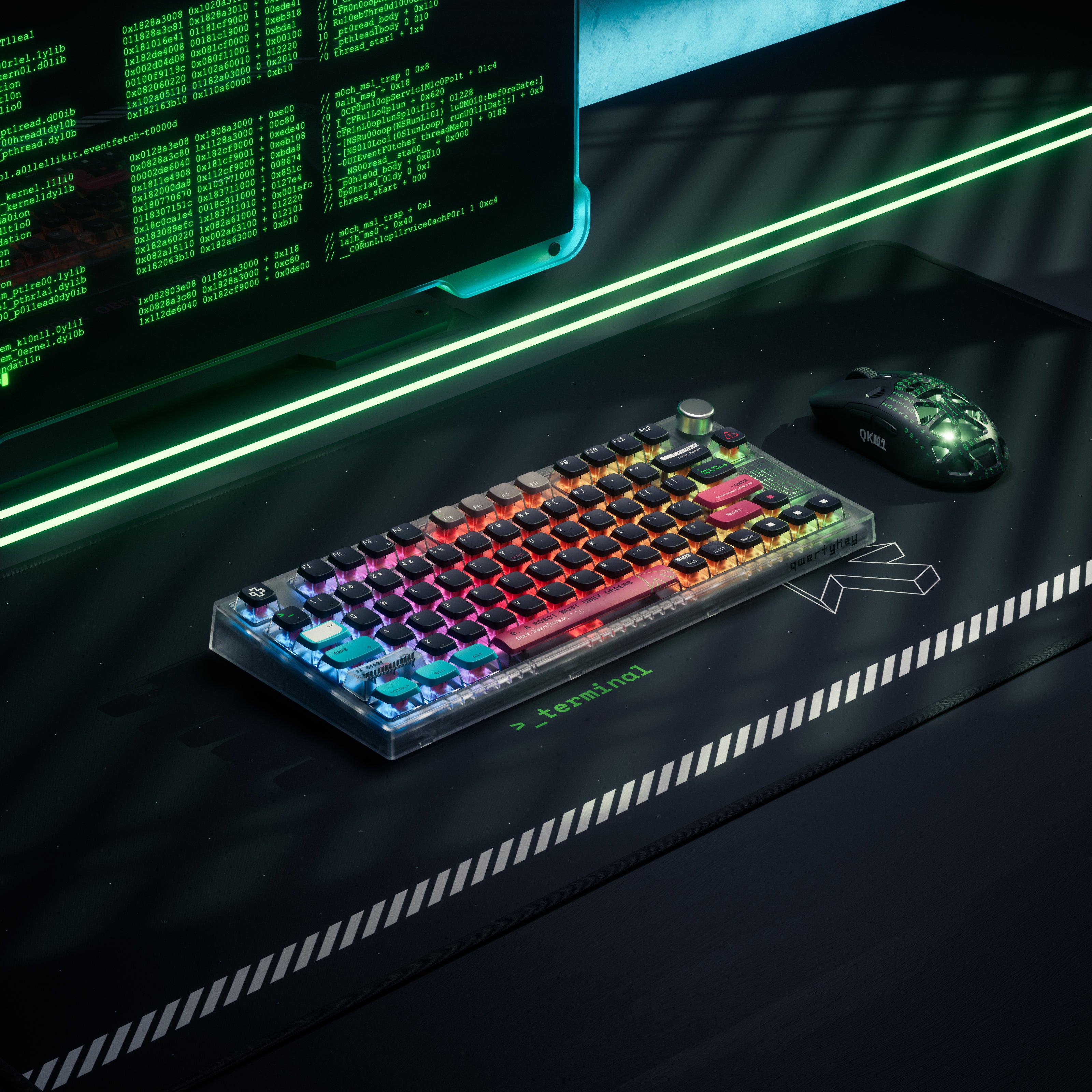 QwertyKey75 Terminal Bluetooth Wireless Hotswap RGB VIA/QMK Gasket Mounted Tastatura Mecanica Gaming