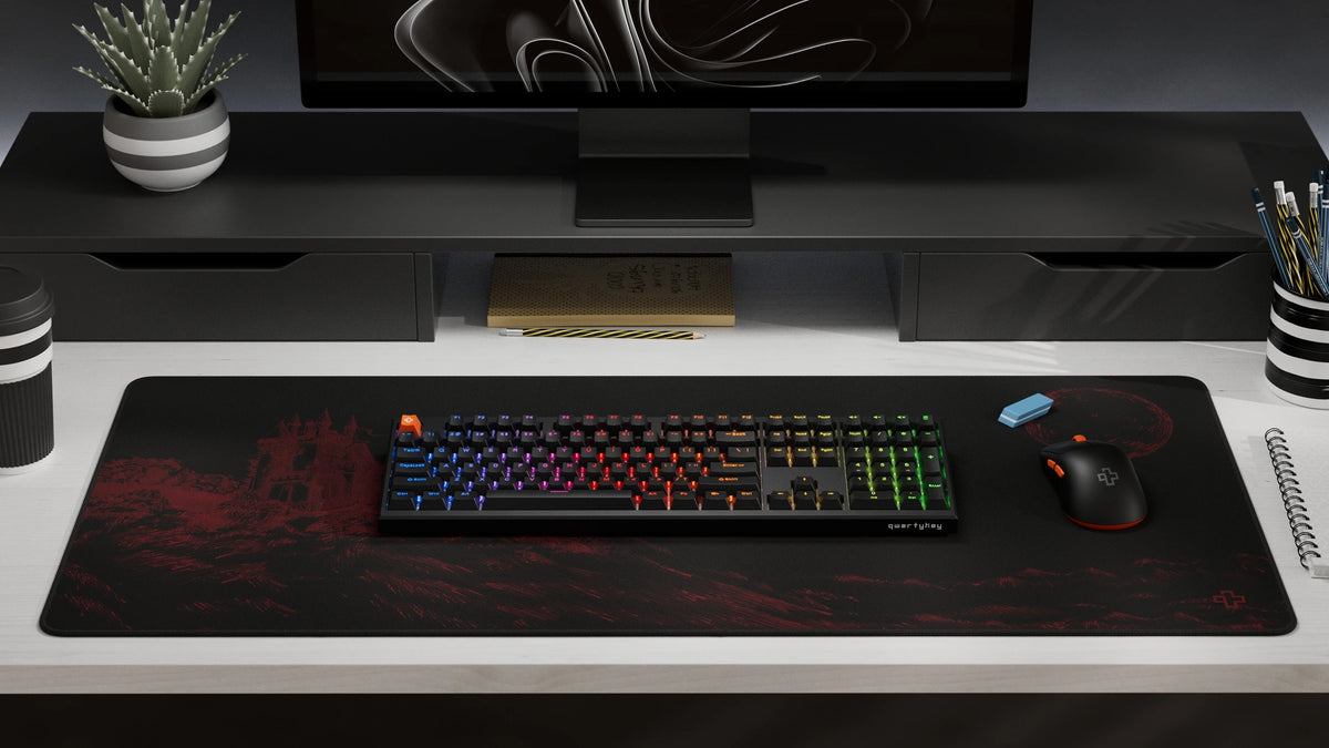 QwertyKey H100 Pro V2 Neagră – Tastatură Mecanică Gaming Wireless, Hotswap, Gasket, Full RGB