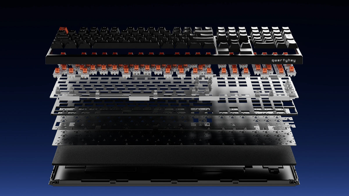 QwertyKey H100 Pro V2 Neagră – Tastatură Mecanică Gaming Wireless, Hotswap, Gasket, Full RGB