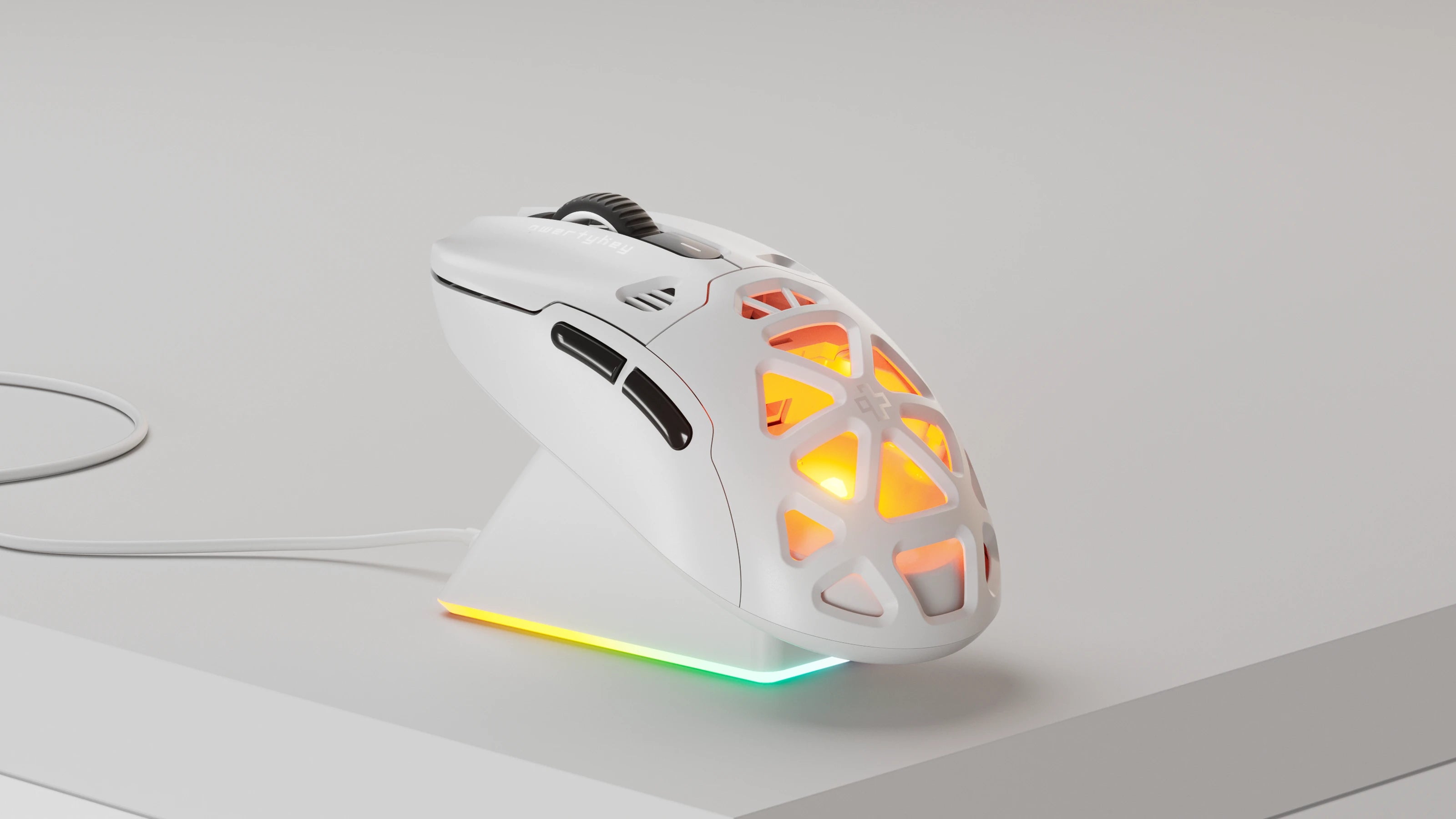 Mouse QwertyKey QKM1 Alb Wireless Bluetooth Charging Dock