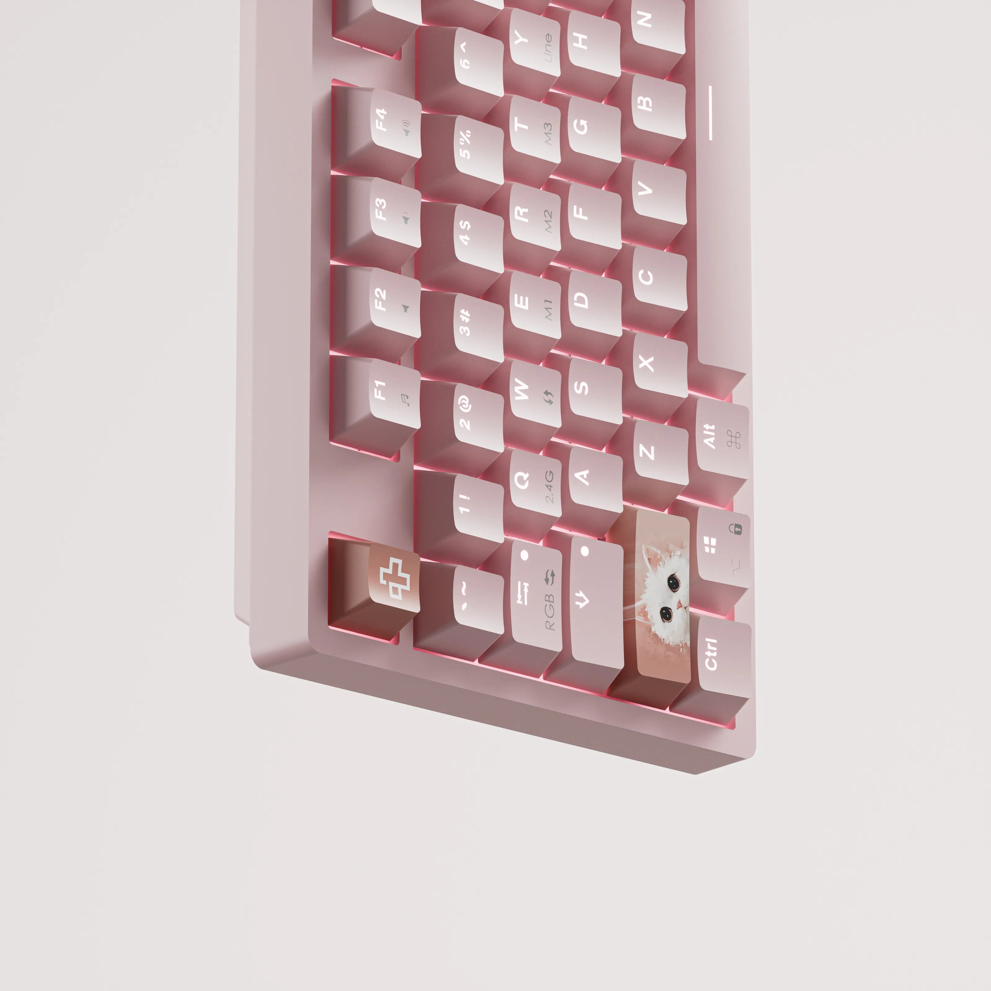 QwertyKey H87 Roz Bluetooth Wireless Hotswap RGB Tastatura Mecanica Gaming