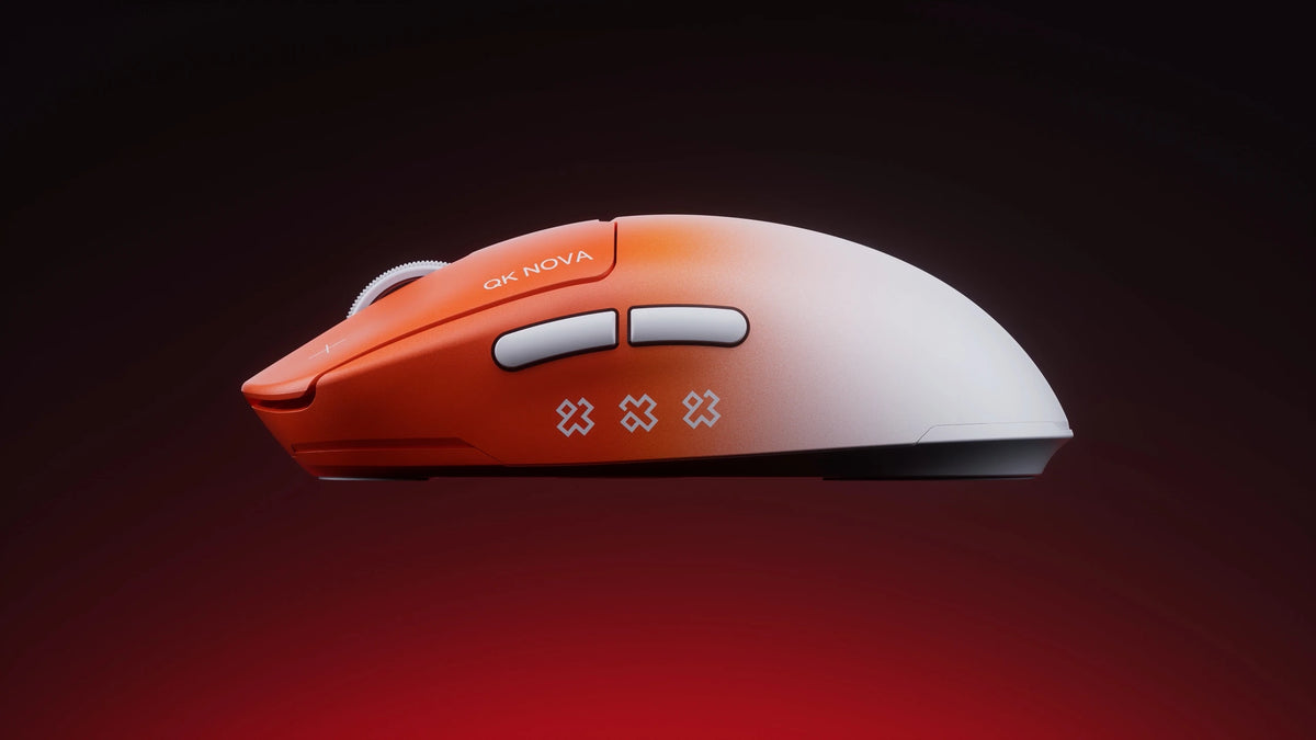 Mouse Gaming Qwertykey NOVA Alb - Wireless Bluetooth Trio Mode, Charging Dock