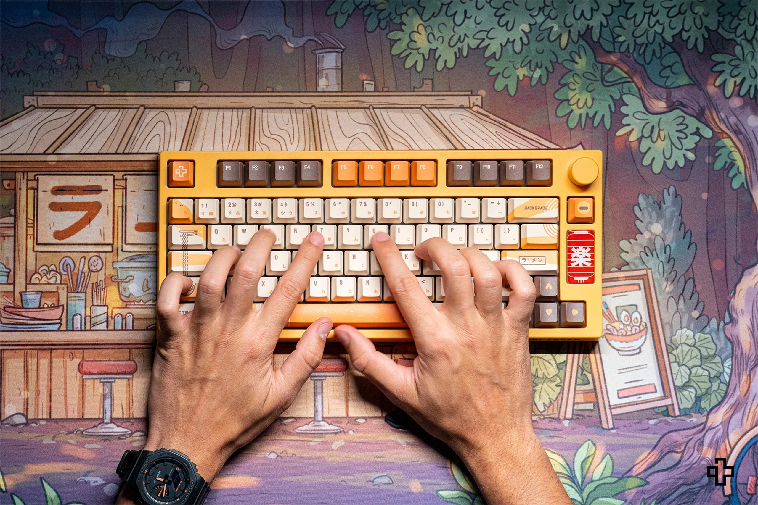 Deskmat Mousepad QwertyKey Ramen 4mm margini cusute