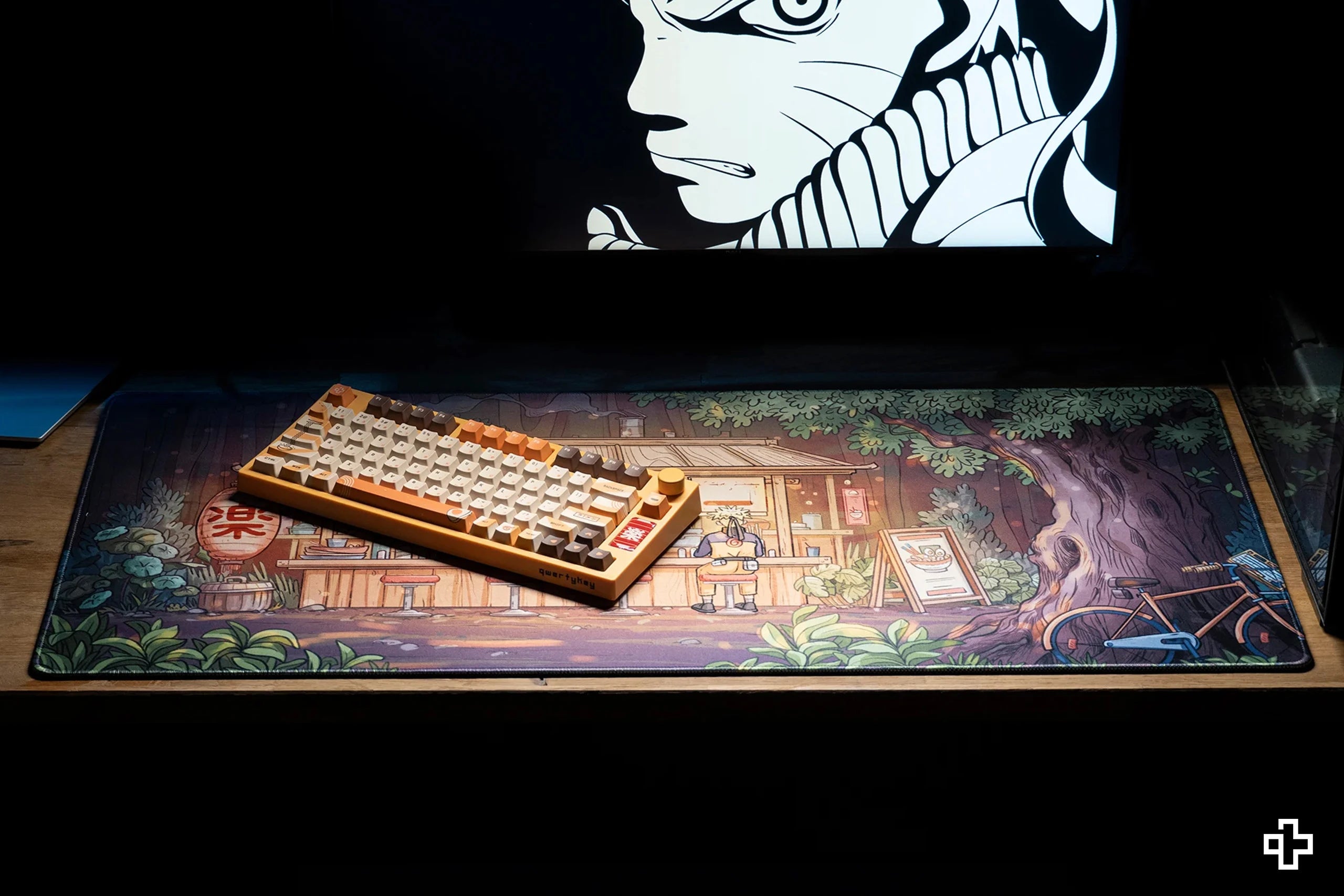 Deskmat Mousepad QwertyKey Ramen 4mm margini cusute