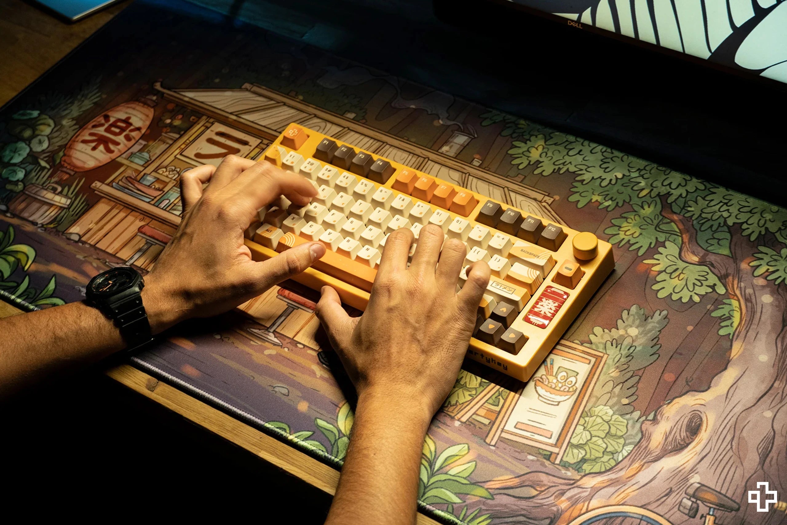 Deskmat Mousepad QwertyKey Ramen 4mm margini cusute