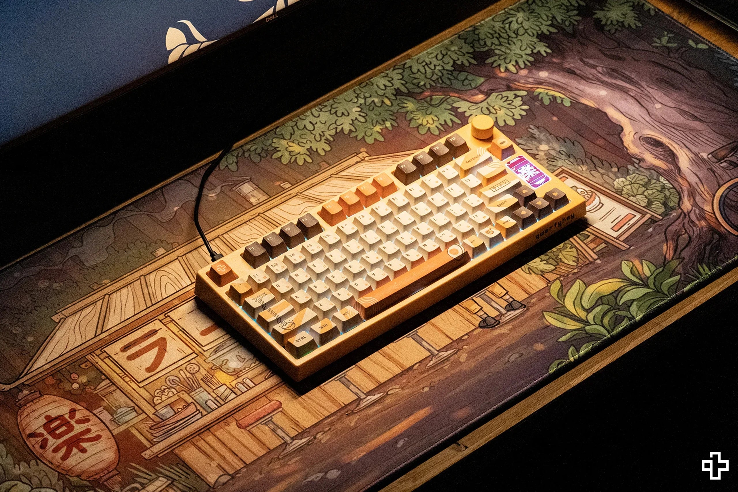 Deskmat Mousepad QwertyKey Ramen 4mm margini cusute