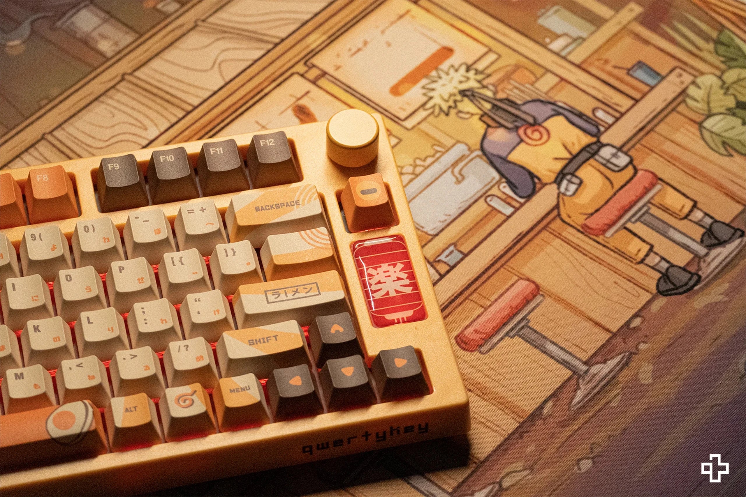 Deskmat Mousepad QwertyKey Ramen 4mm margini cusute