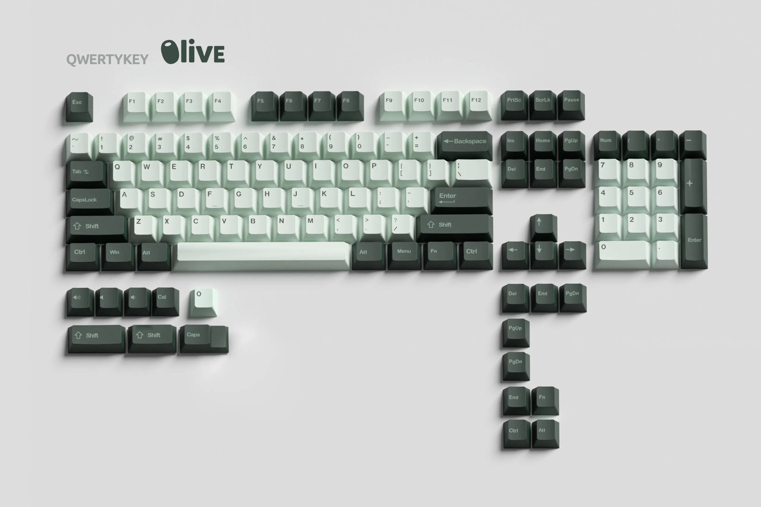 Set Taste QWERTY Olive Profil Cherry PBT Double Shot