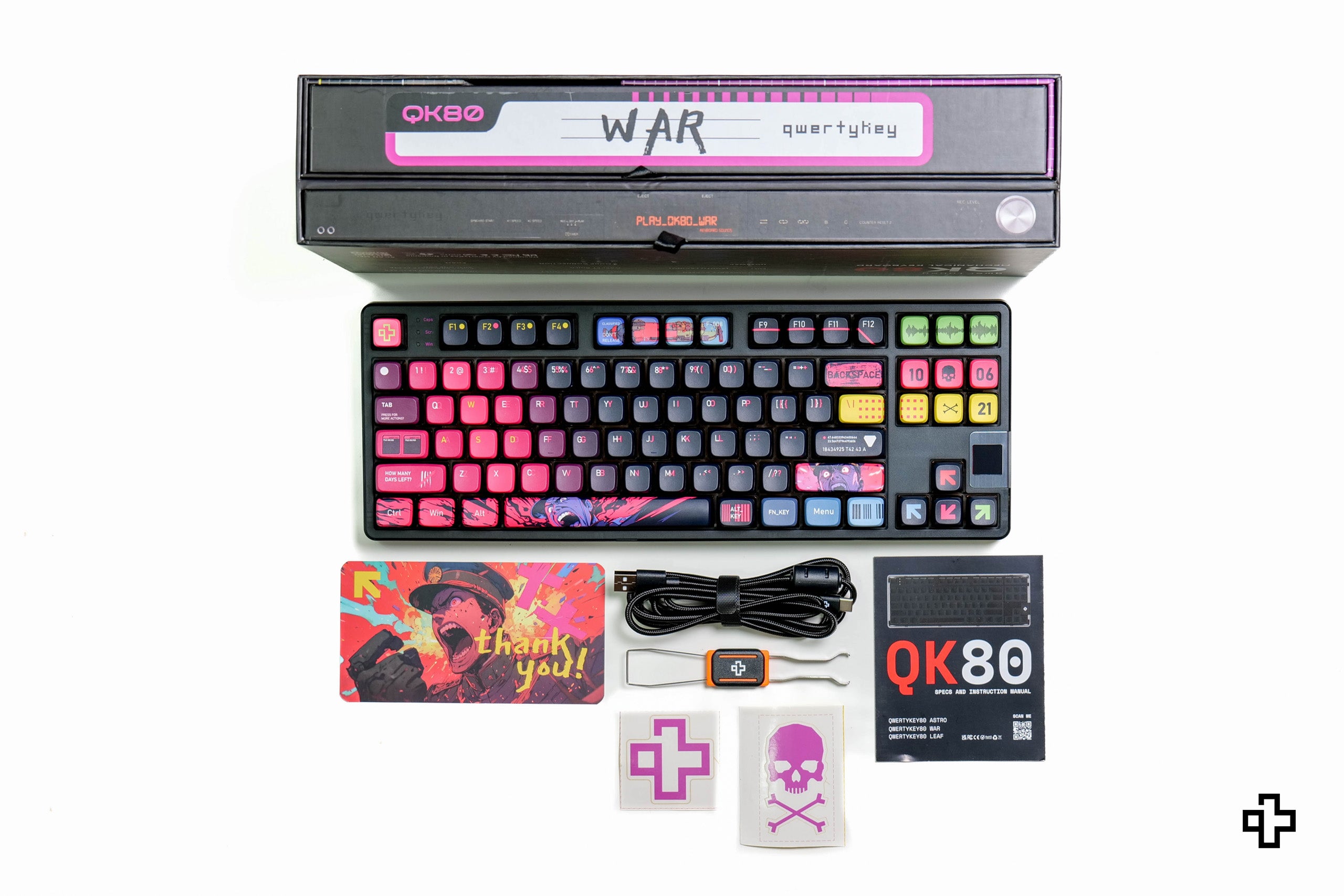 QwertyKey80 War Bluetooth Wireless Hotswap RGB QMK/VIA Gasket Mounted Tastatura Mecanica Gaming cu Ecran