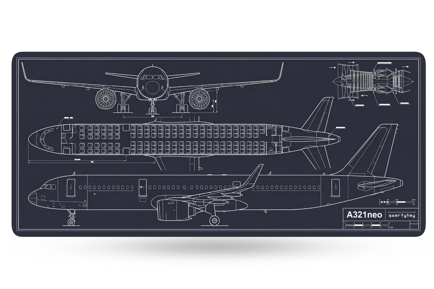 Deskmat Plane Blueprint