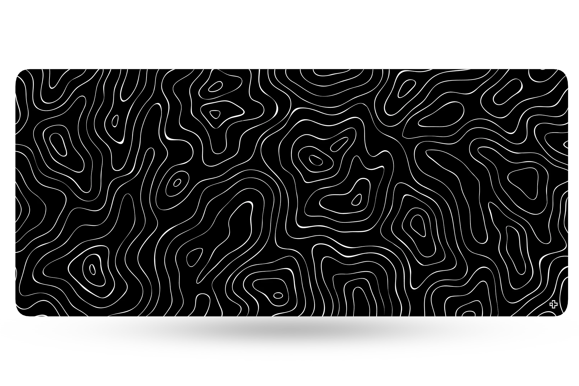 Deskmat Mousepad QwertyKey Topographic Negru 4mm margini cusute