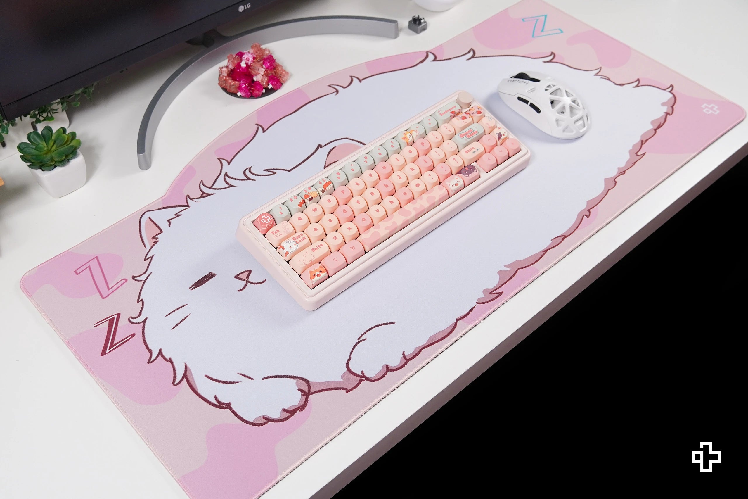 Deskmat Mousepad QwertyKey Bliss Pisica 4mm margini cusute