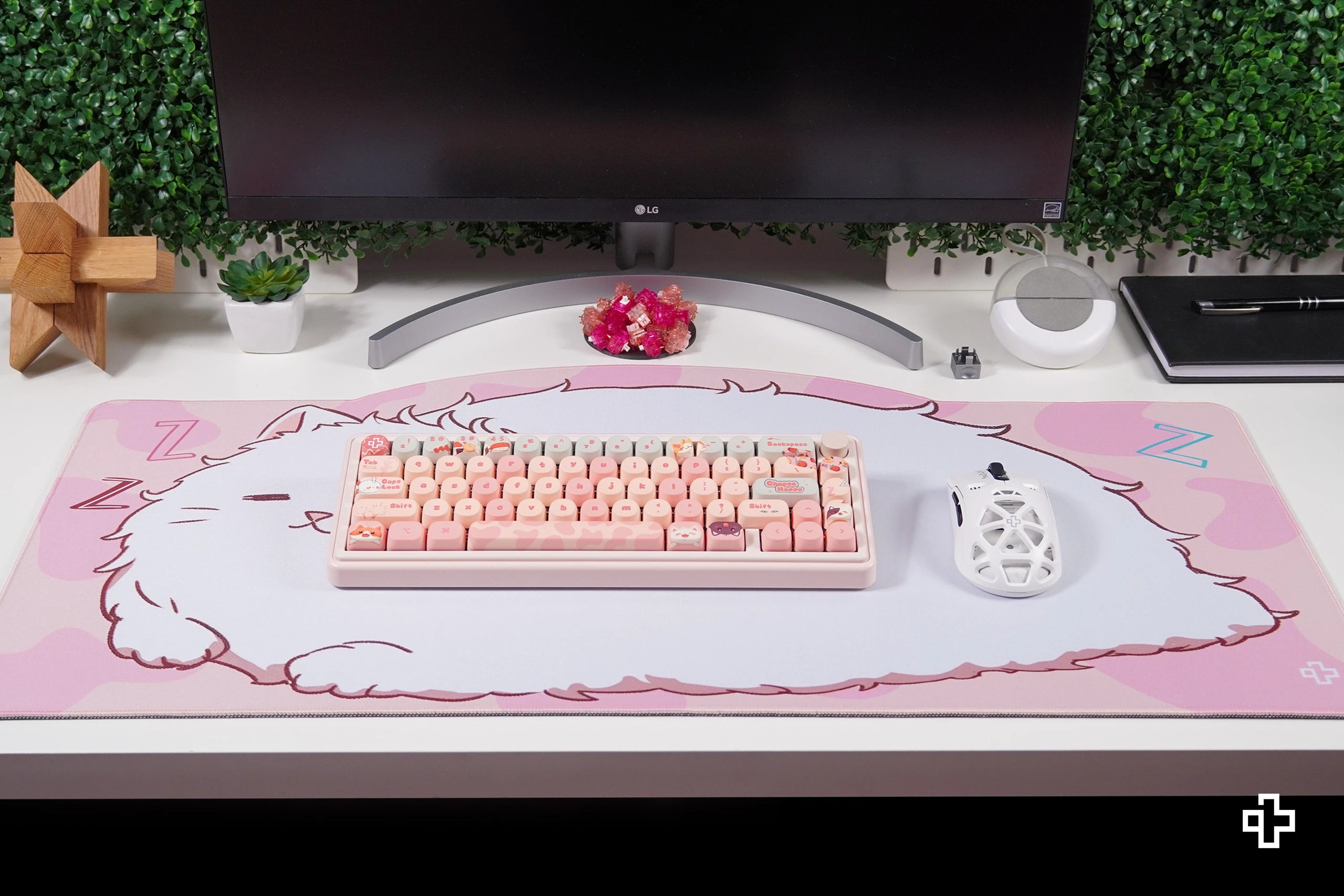 Deskmat Mousepad QwertyKey Bliss Pisica 4mm margini cusute