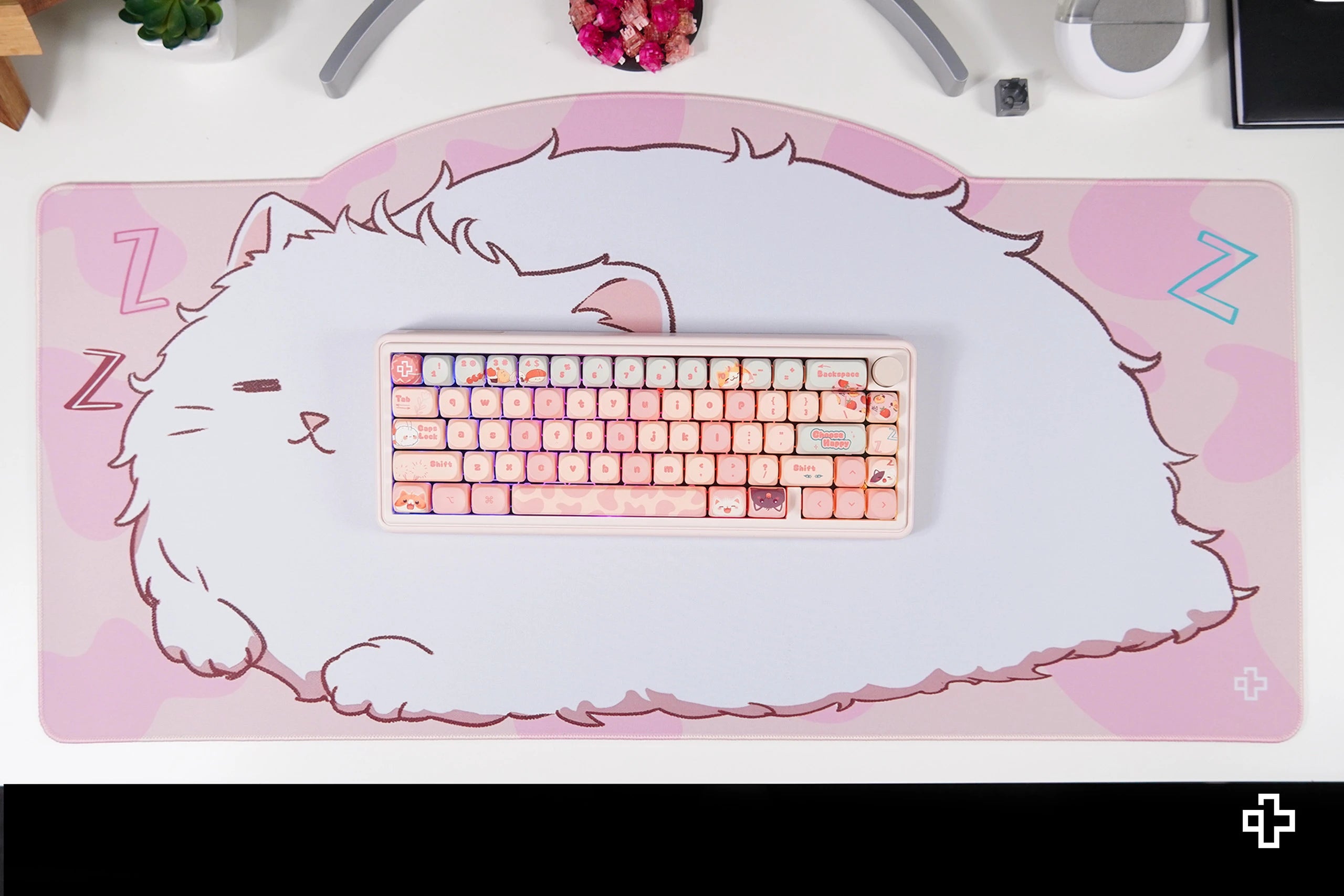 Deskmat Mousepad QwertyKey Bliss Pisica 4mm margini cusute