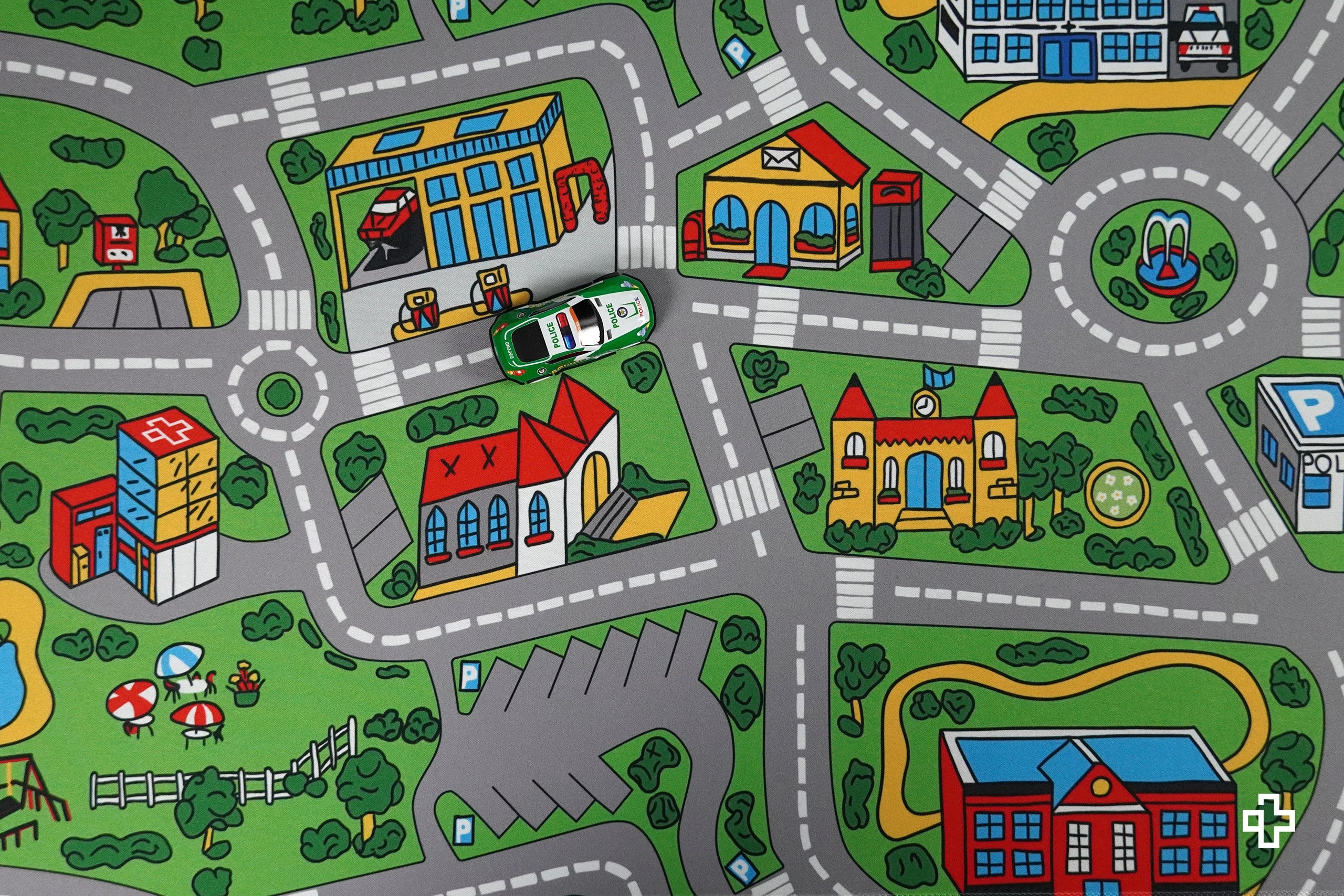 Deskmat Mousepad QwertyKey Nostalgia Busy Town 4mm margini cusute